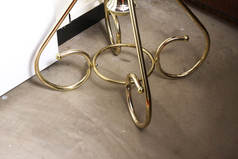 Contemporary Brass Tone Coat Rack