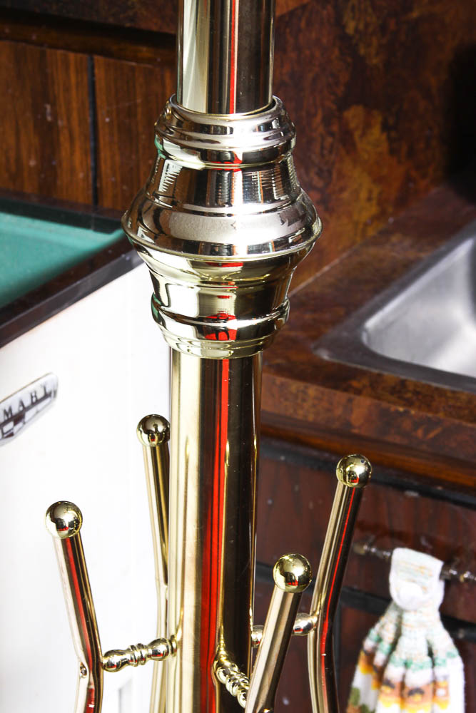 Contemporary Brass Tone Coat Rack