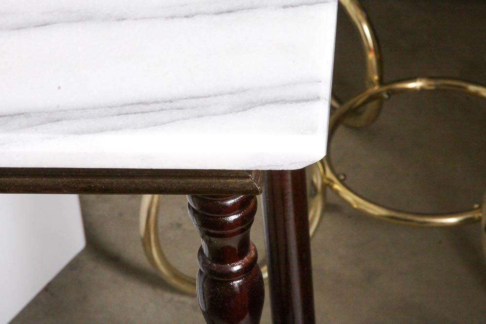 Contemporary Marble Top Side Table