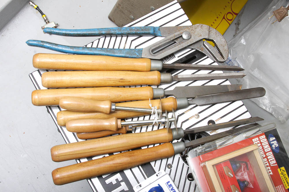 Craftsman Work Surface and Wood Working Tools