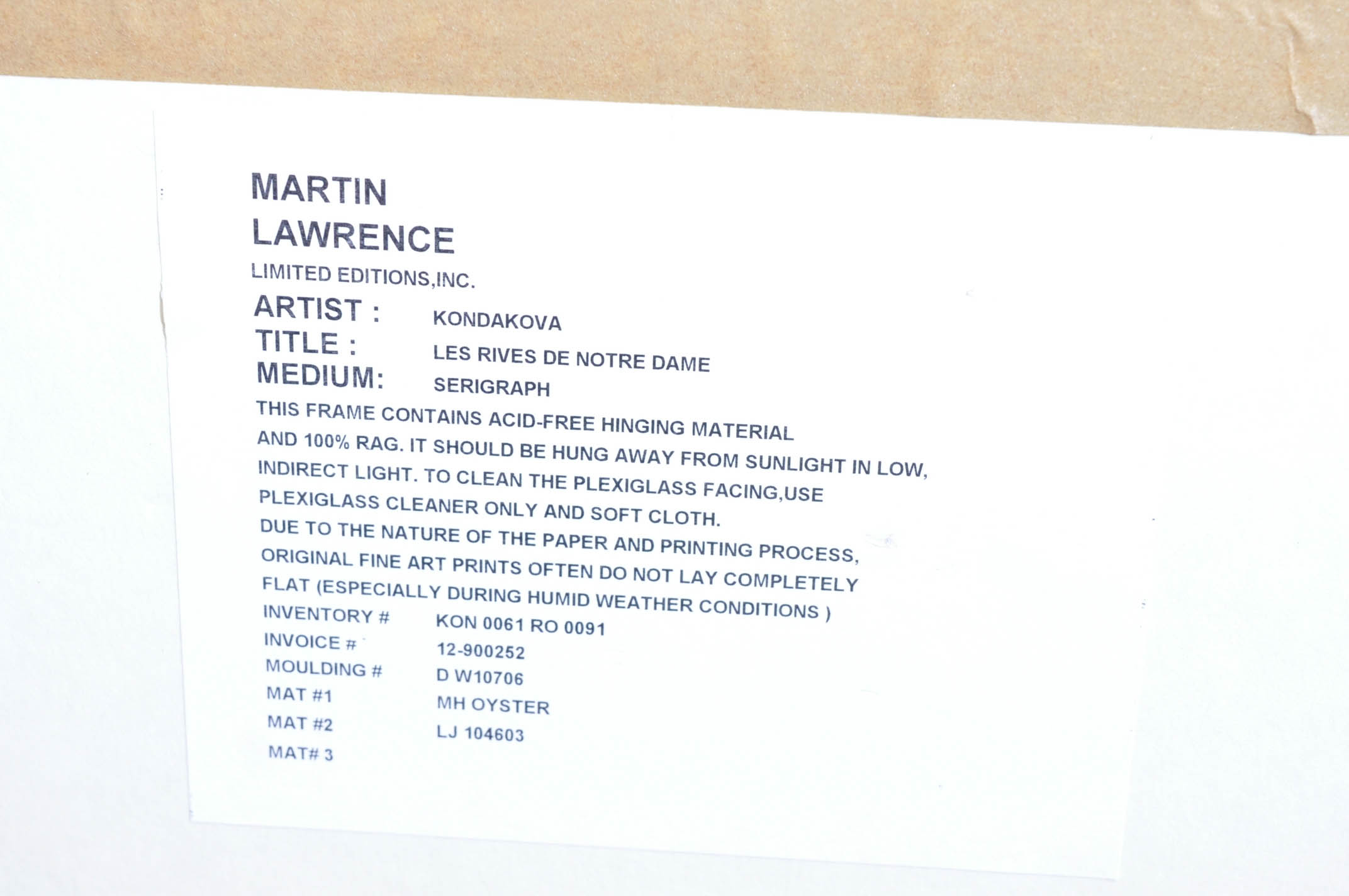 Liudmila Kondakova Limited Edition Serigraph "Les Rives de Notre Dam"