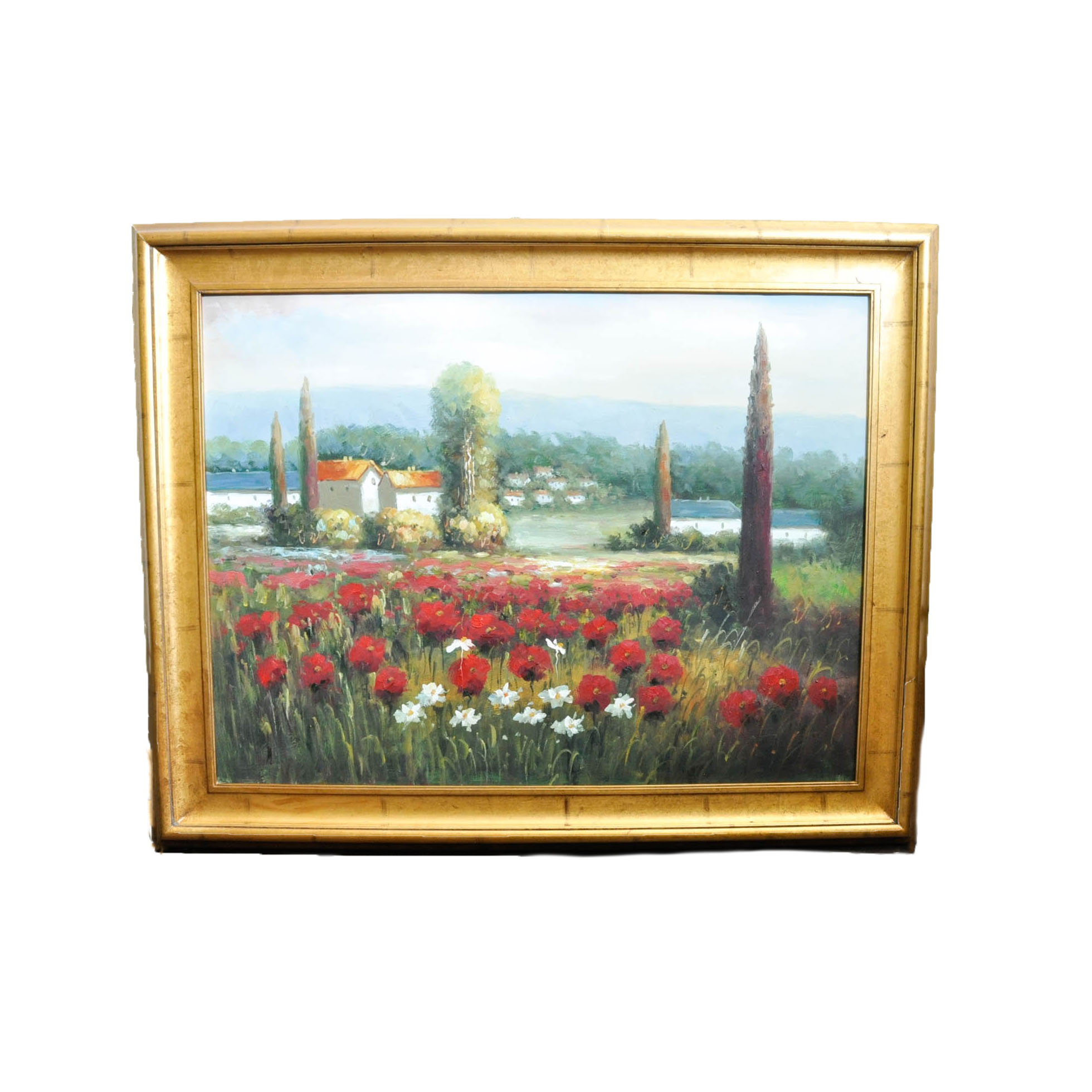 Acrylic on Canvas Poppy Field Painting