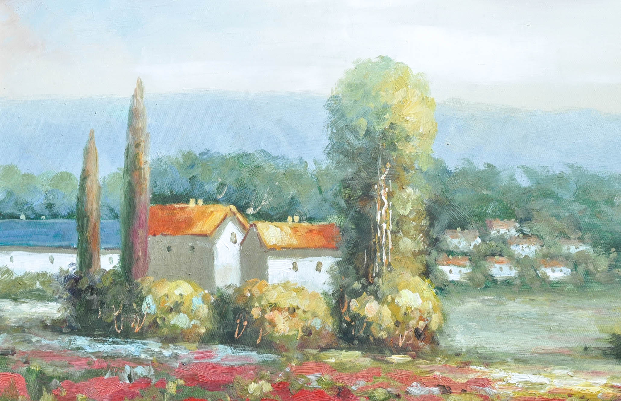 Acrylic on Canvas Poppy Field Painting