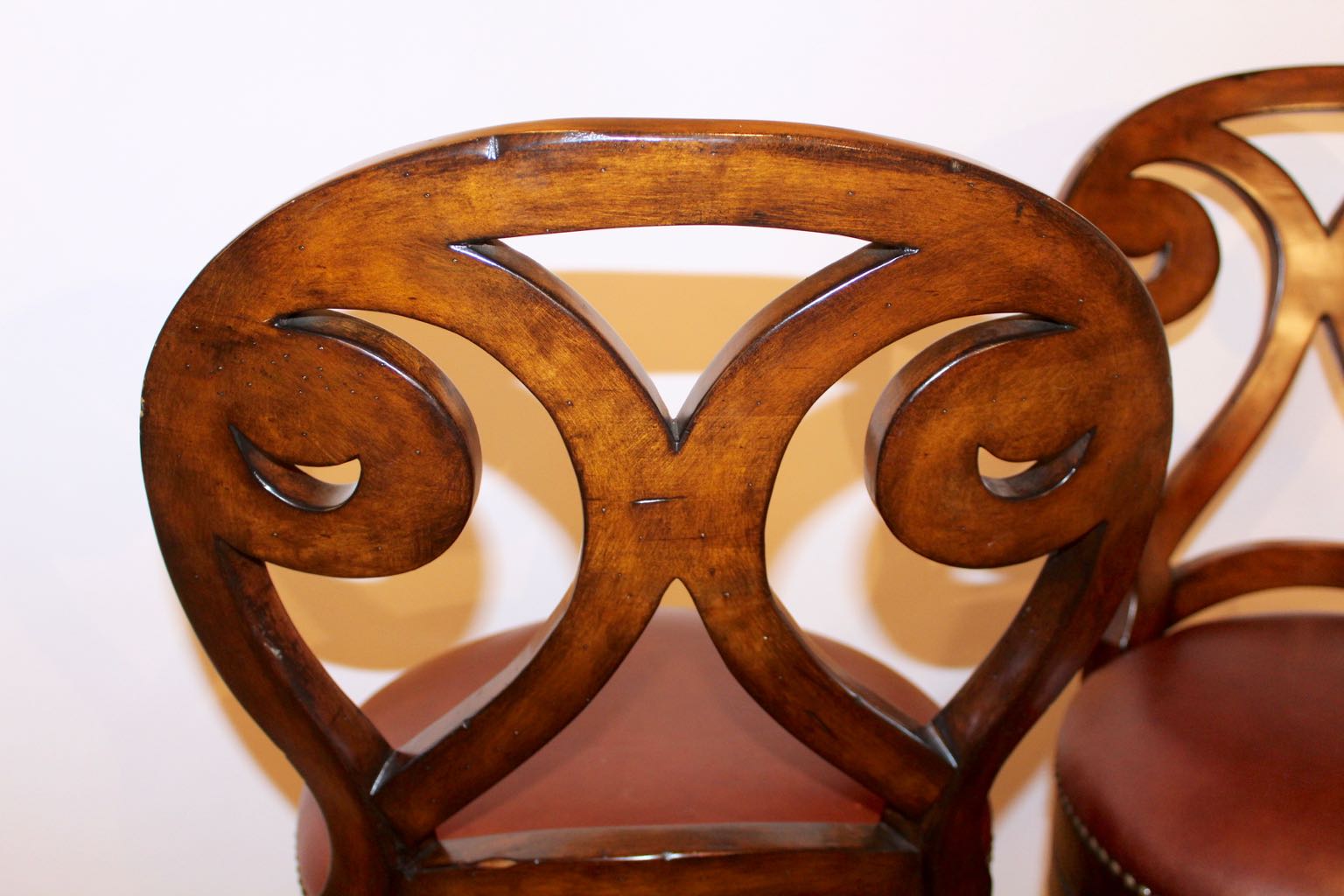 Five Artistica "Marquess" Leather Seat Swivel Barstools