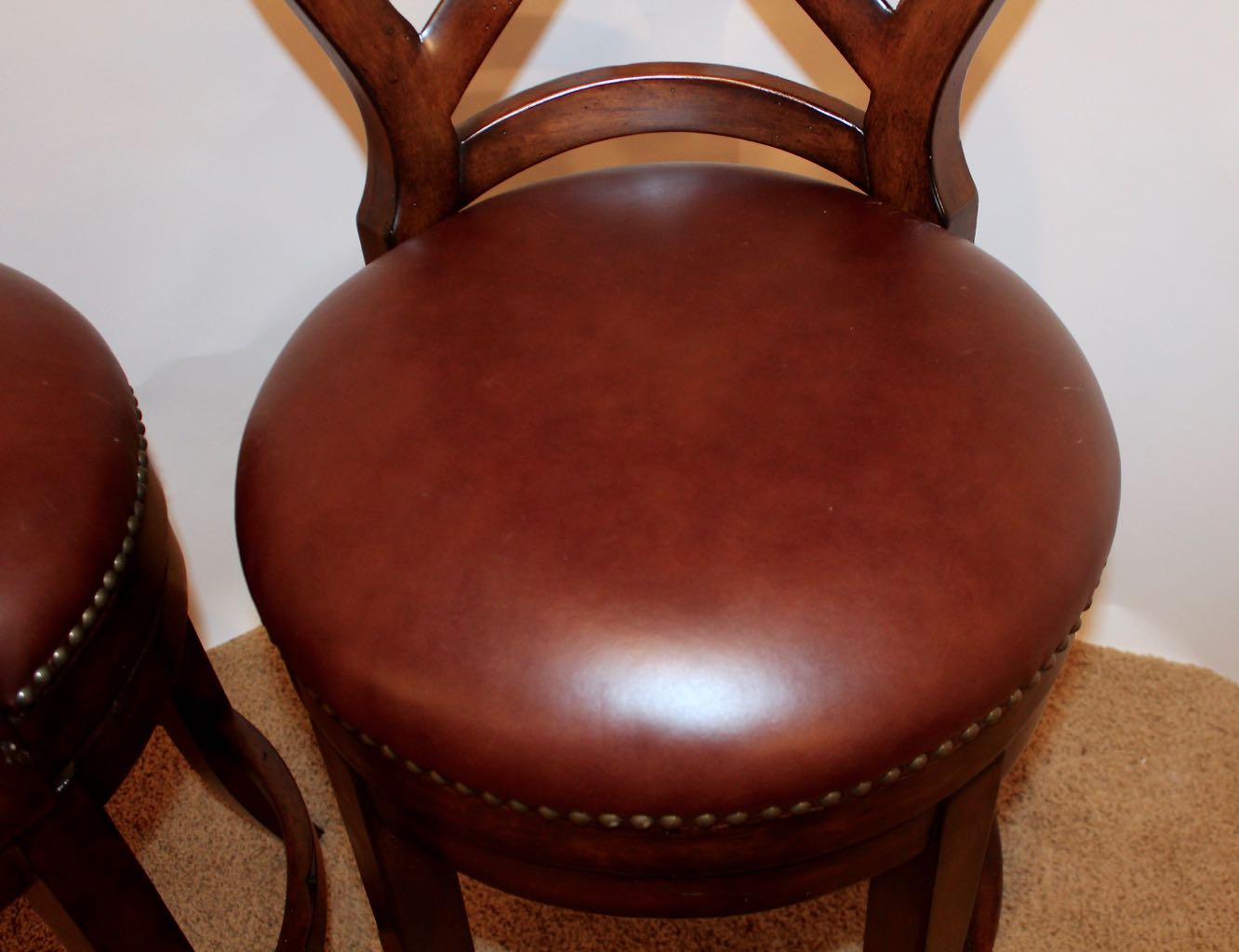 Five Artistica "Marquess" Leather Seat Swivel Barstools