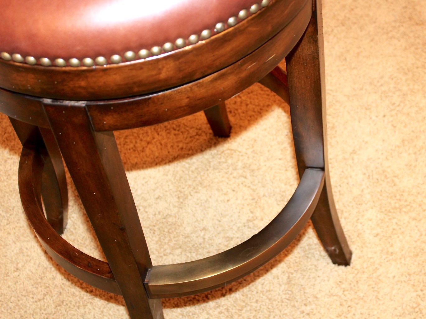 Five Artistica "Marquess" Leather Seat Swivel Barstools