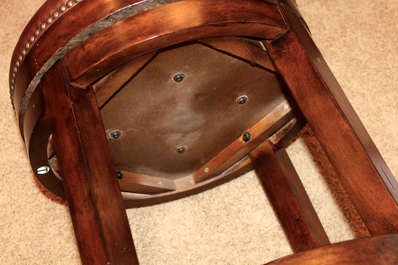 Five Artistica "Marquess" Leather Seat Swivel Barstools