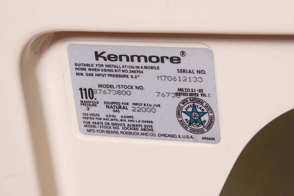 Clothes Washer and Kenmore Gas Dryer