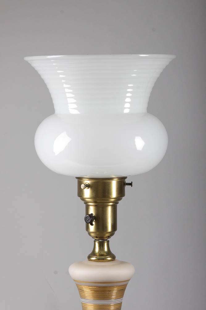 Vintage Painted Glass Lamp