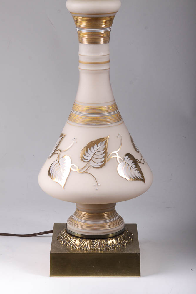 Vintage Painted Glass Lamp