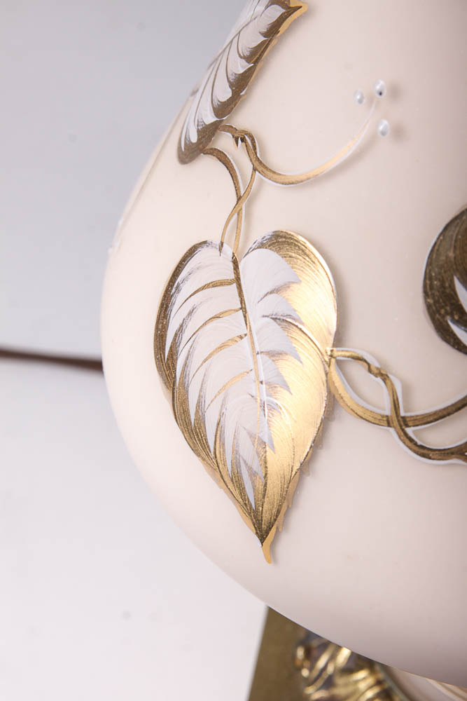 Vintage Painted Glass Lamp