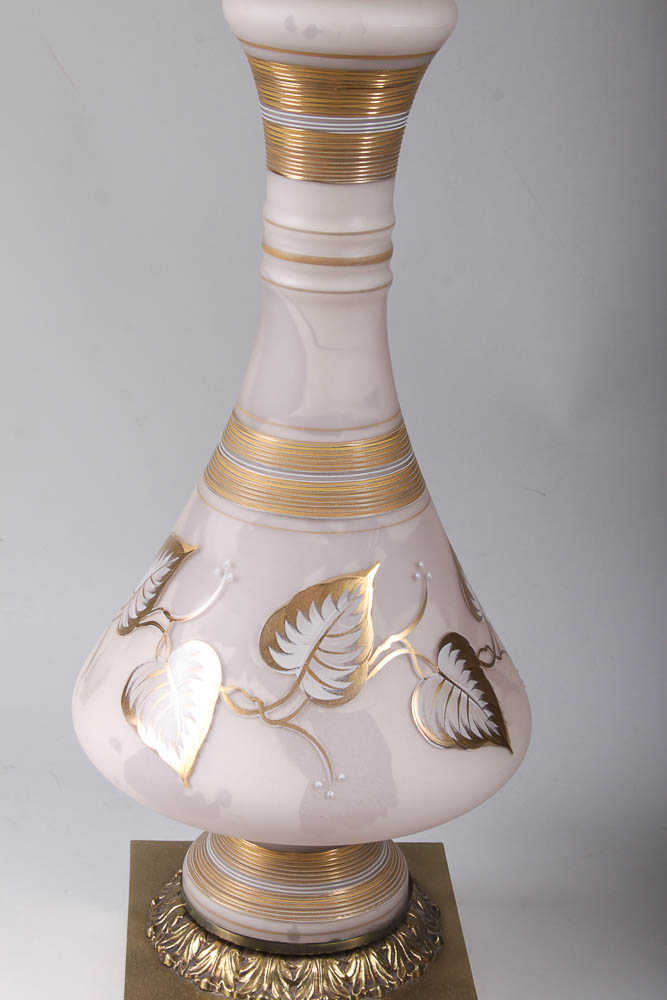 Vintage Painted Glass Lamp