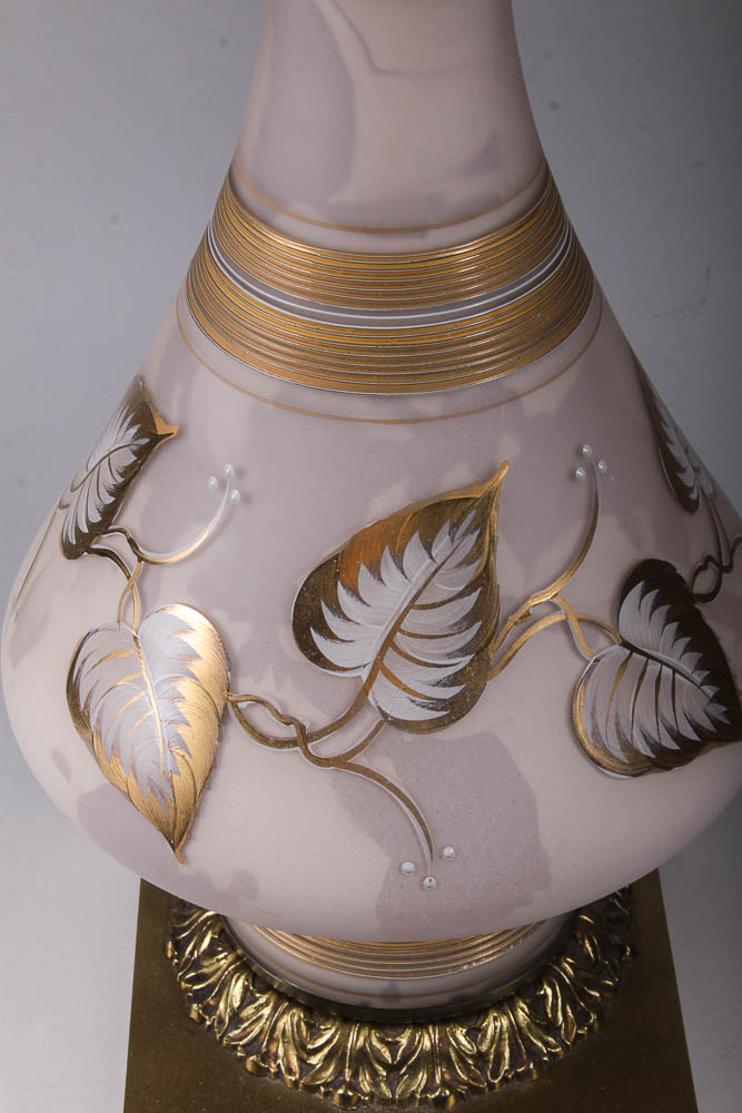 Vintage Painted Glass Lamp