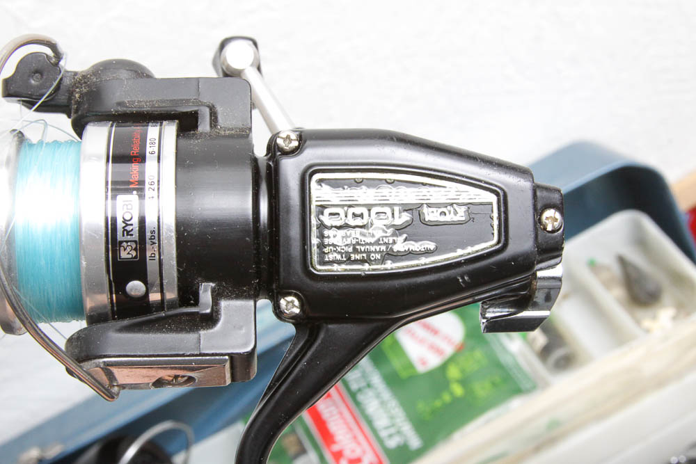 Fishing Reels with Tackle Box and Supplies