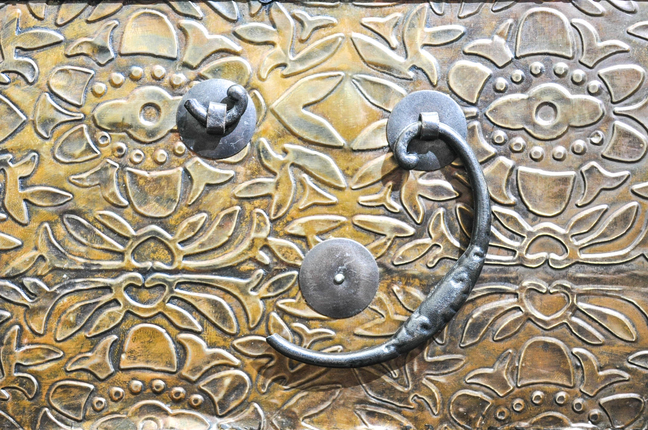 Set of Embossed Copper Tone Trunks