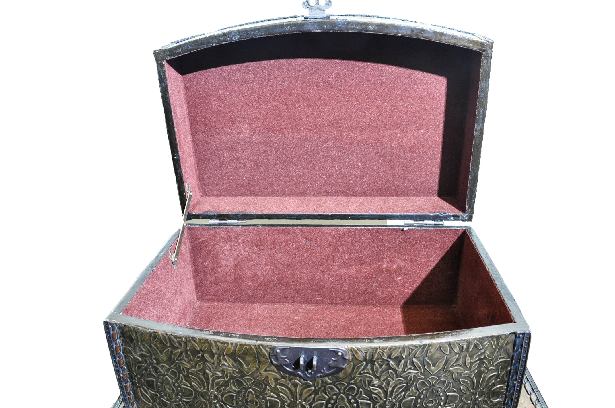 Set of Embossed Copper Tone Trunks