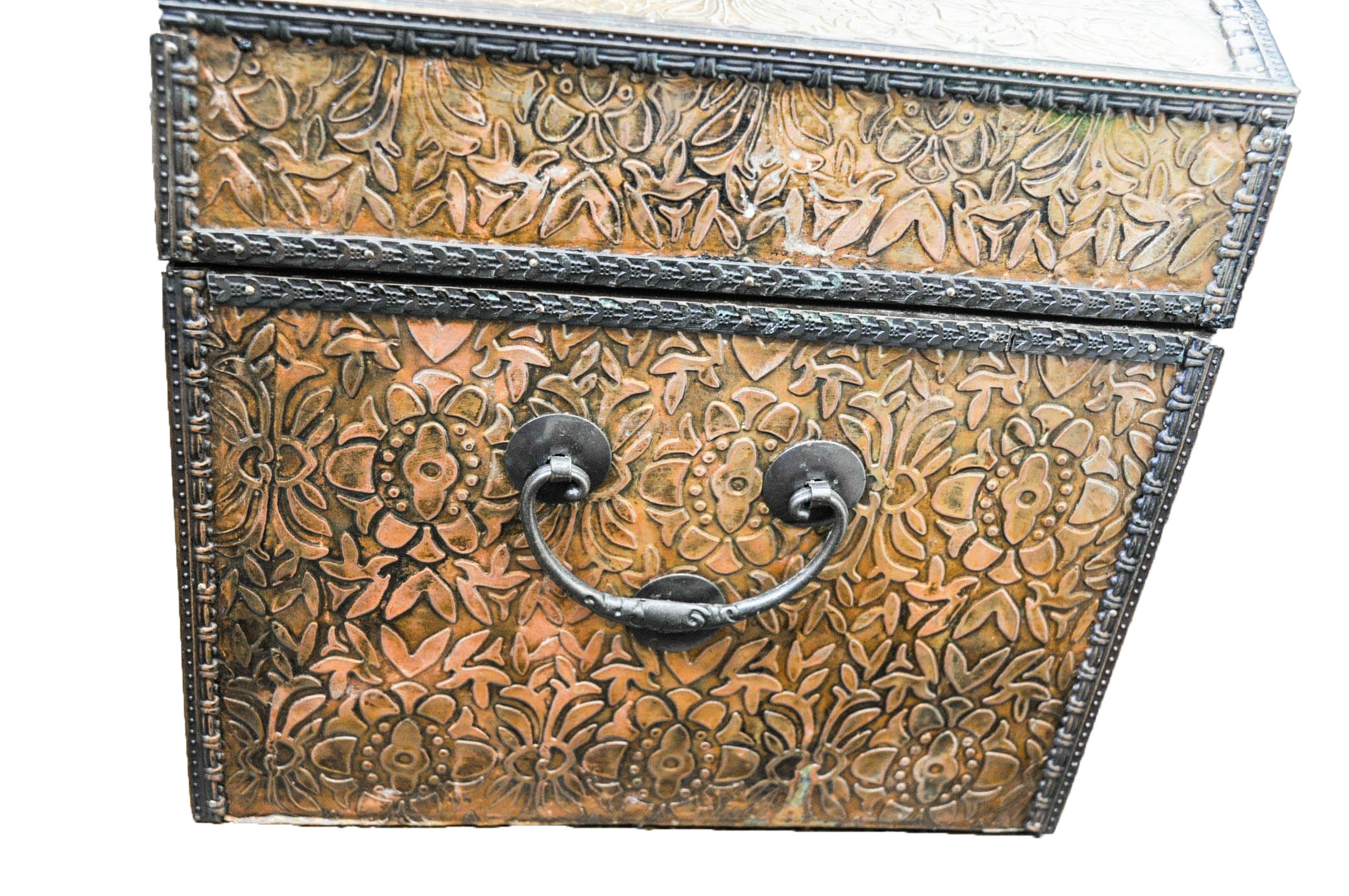 Set of Embossed Copper Tone Trunks