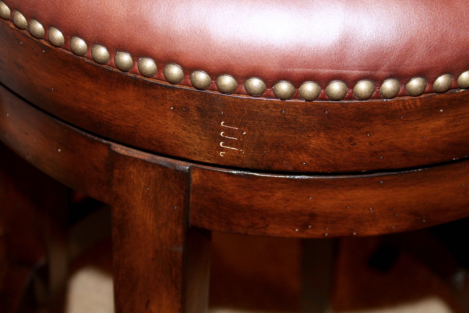 Five Artistica "Marquess" Leather Seat Swivel Barstools