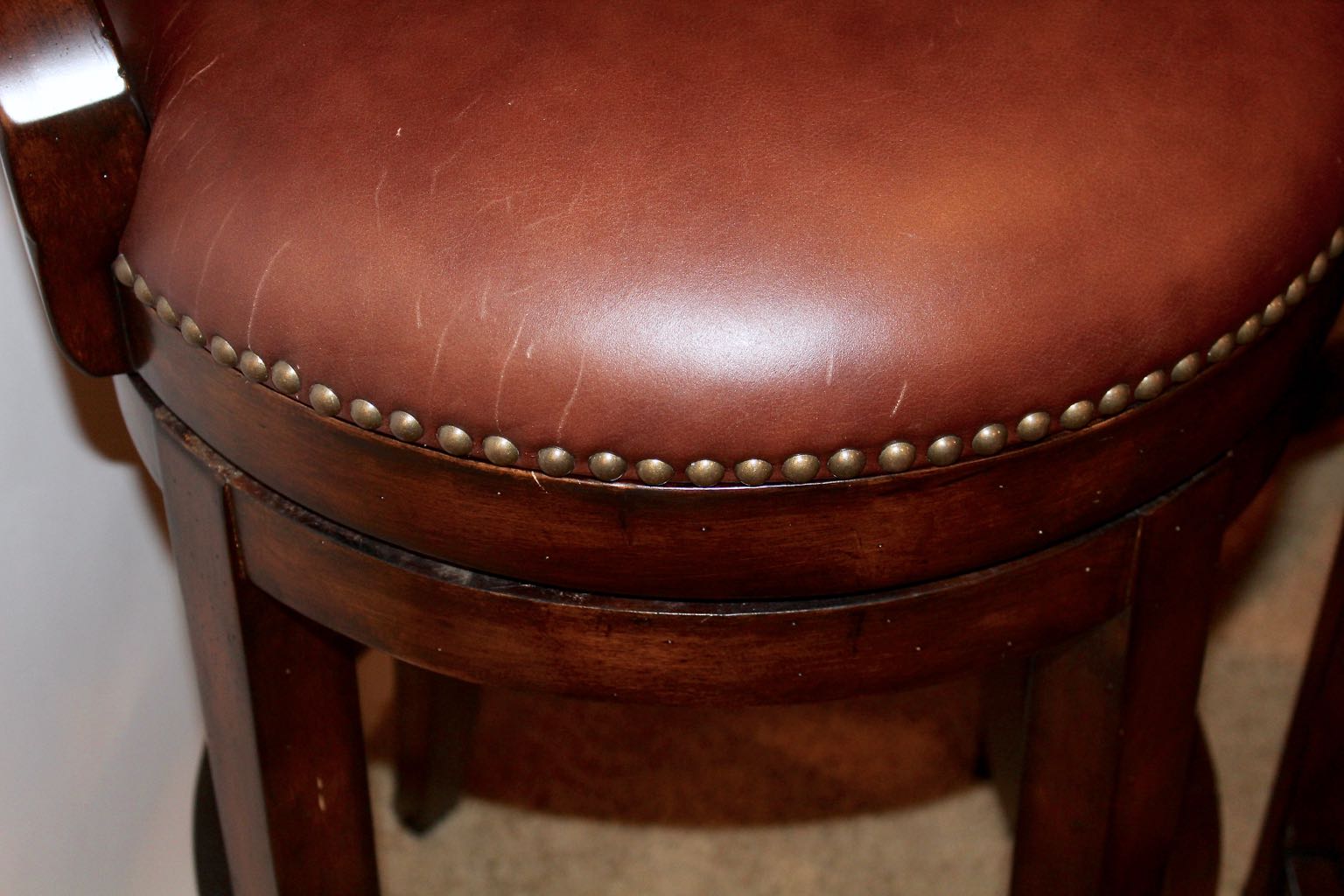 Five Artistica "Marquess" Leather Seat Swivel Barstools