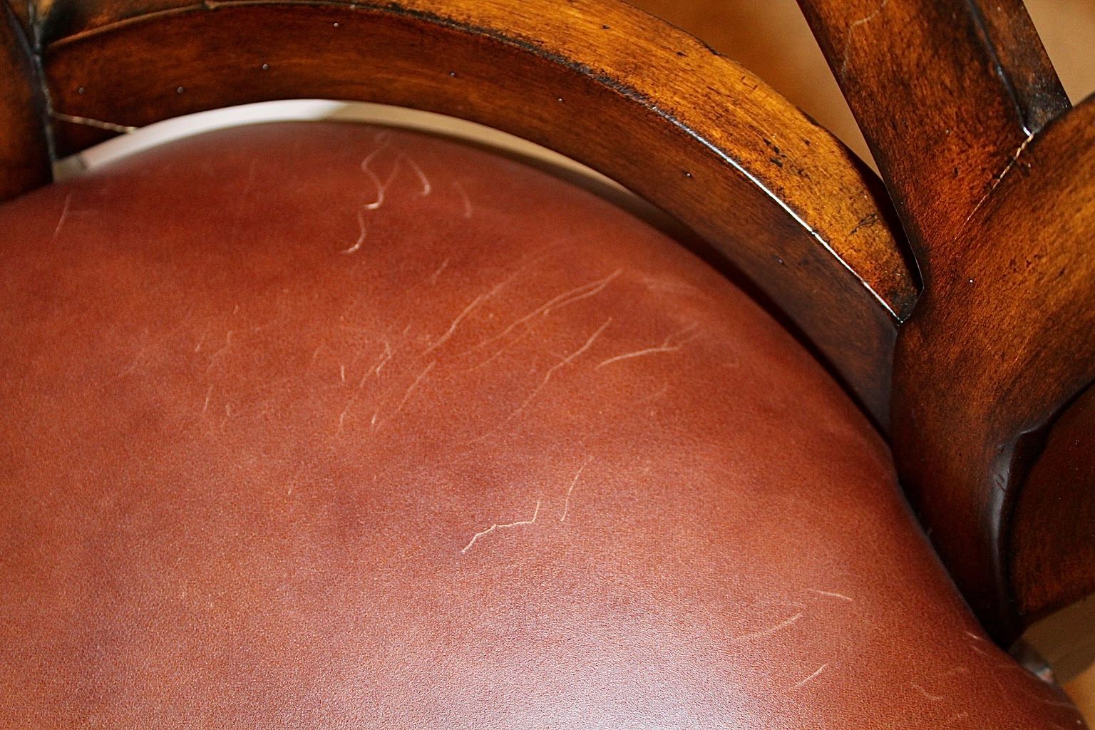 Five Artistica "Marquess" Leather Seat Swivel Barstools