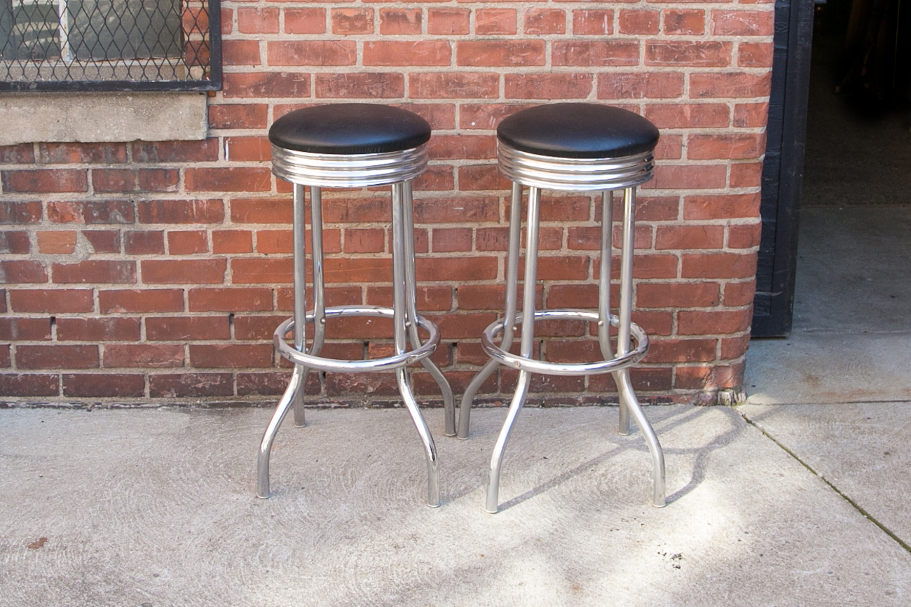 Pair Of Industrial Style Bar Stools