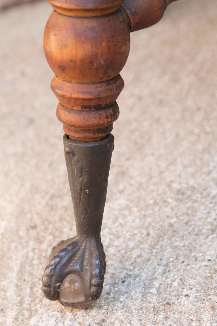 Antique Adjustable Pine Piano Stool