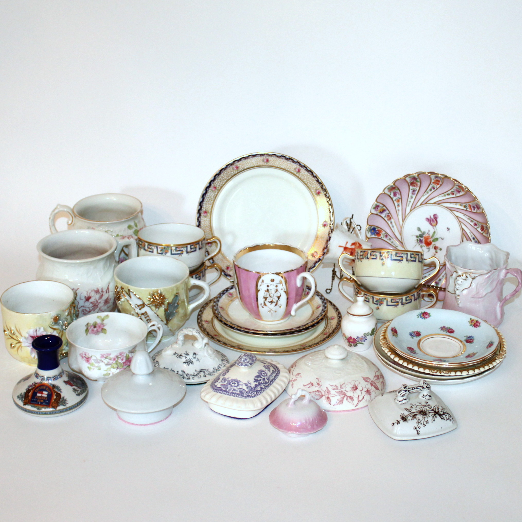 Assortment of Vintage and Antique Mismatched China
