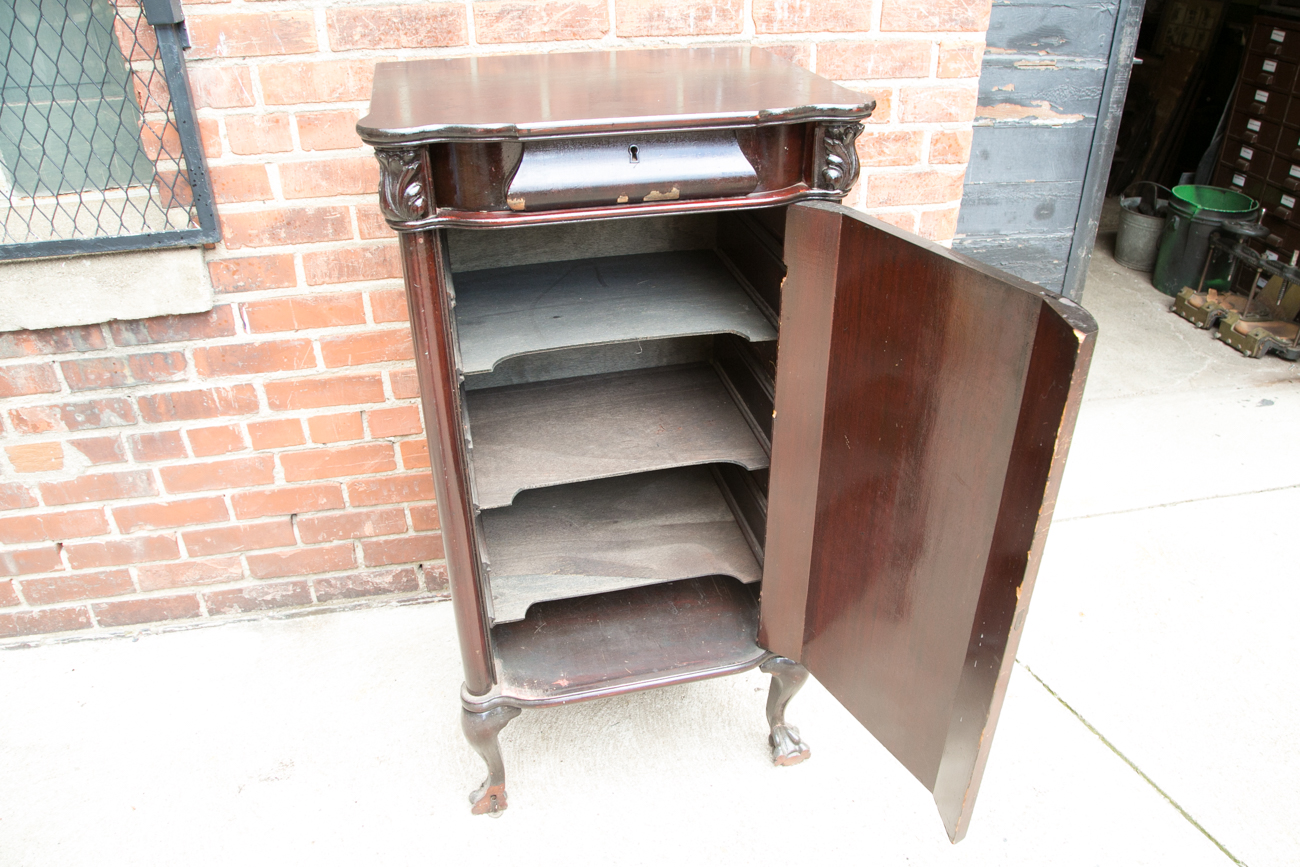 Vintage Wooden Sheet Music Cabinet