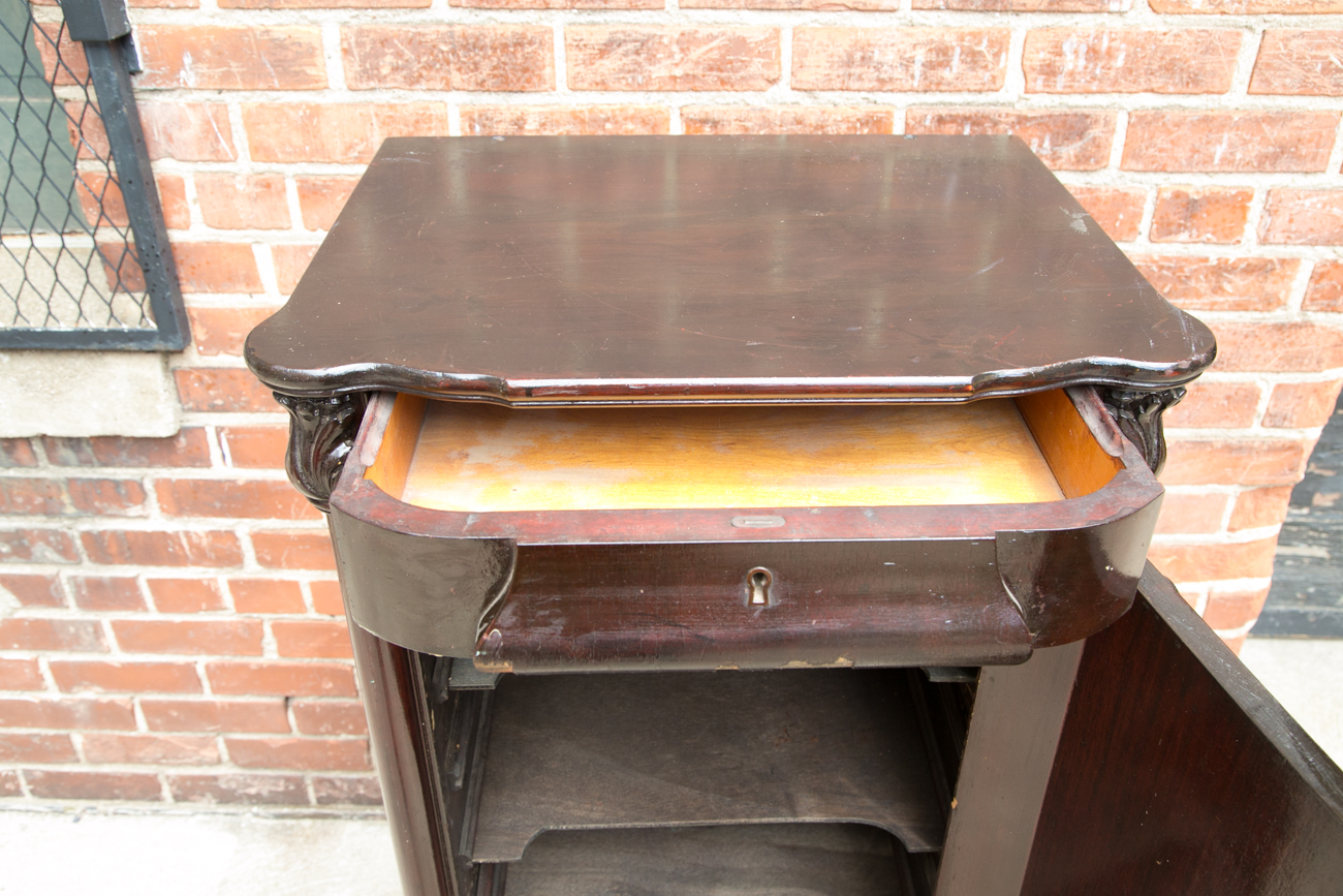 Vintage Wooden Sheet Music Cabinet