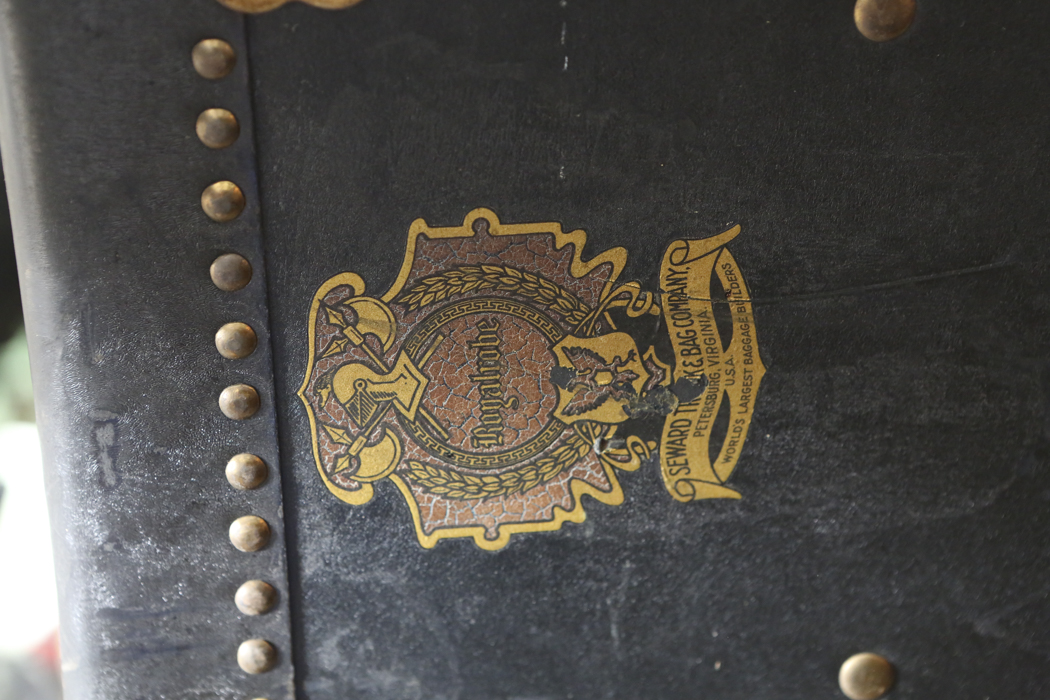 Spaulding Genuine Vulcanized  Fibre Steamer Trunk Vintage