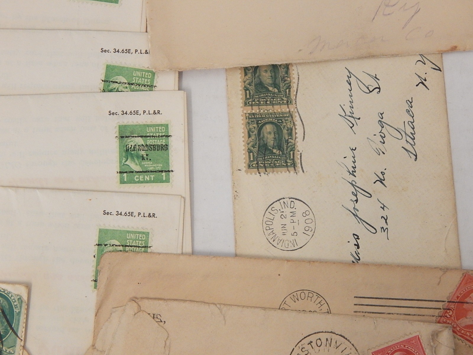 1800s and 1900s Envelopes with Posted Stamps