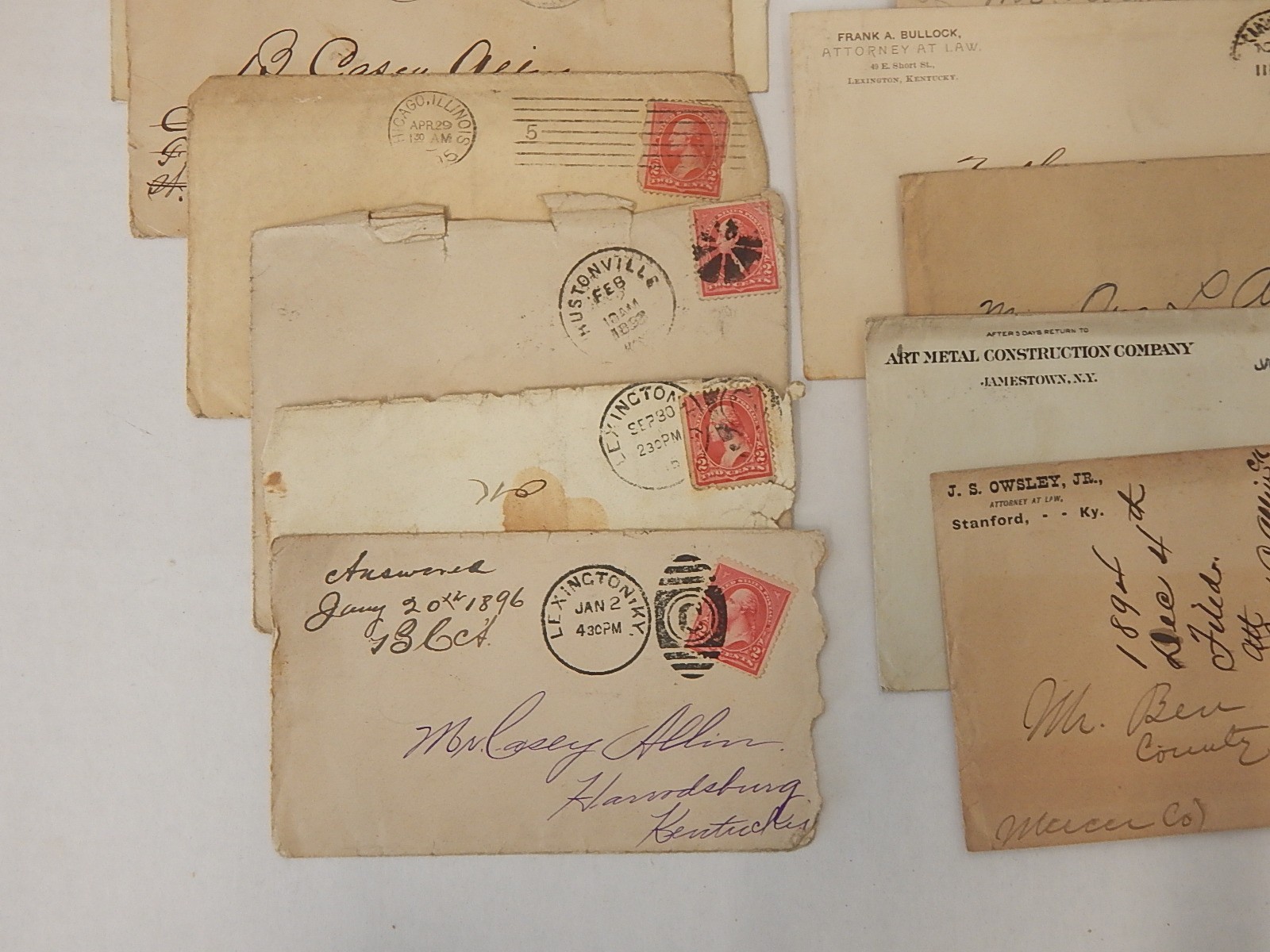 1800s and 1900s Envelopes with Posted Stamps