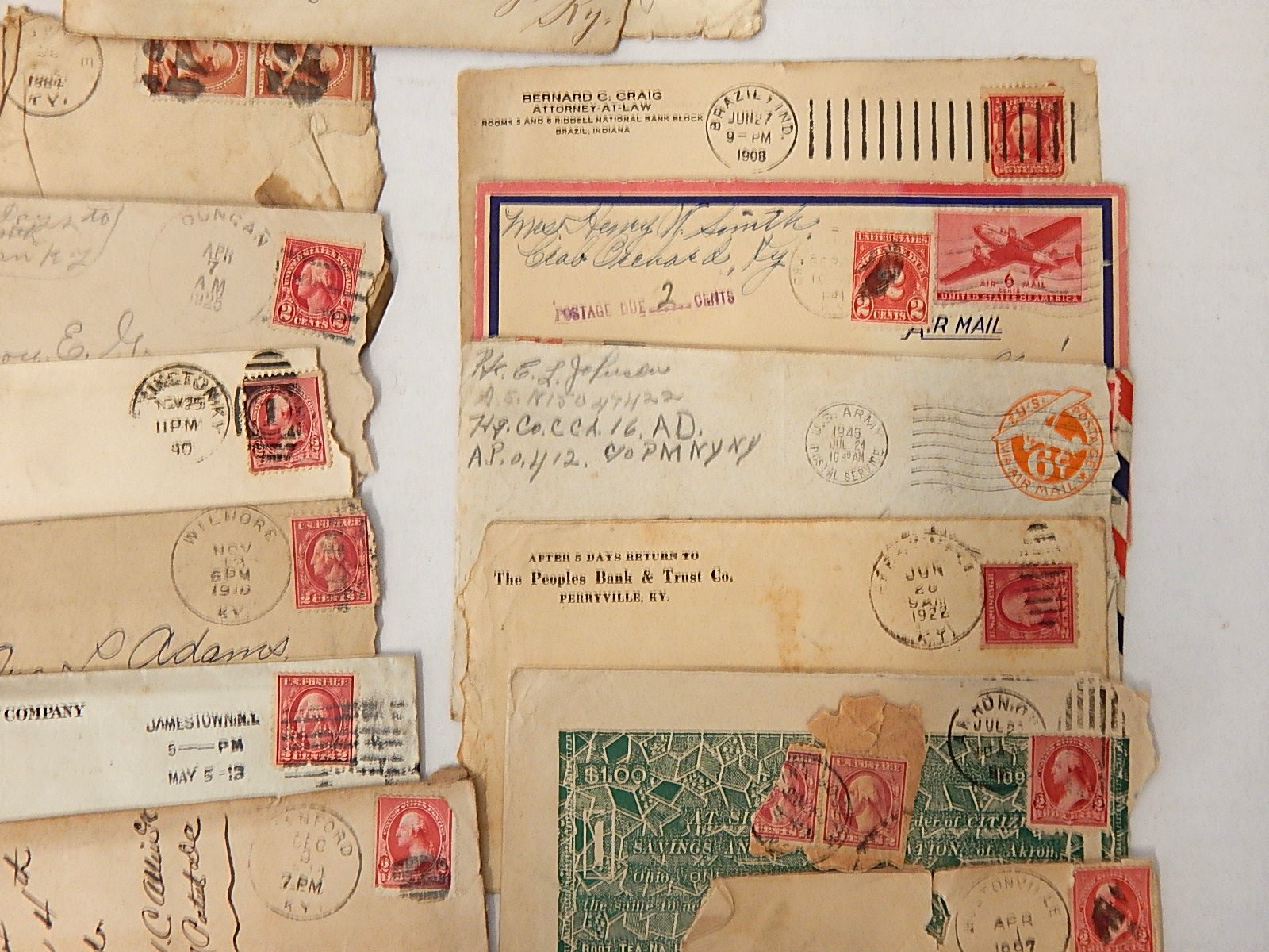 1800s and 1900s Envelopes with Posted Stamps
