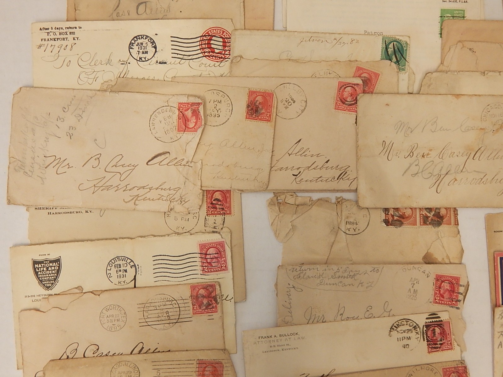 1800s and 1900s Envelopes with Posted Stamps