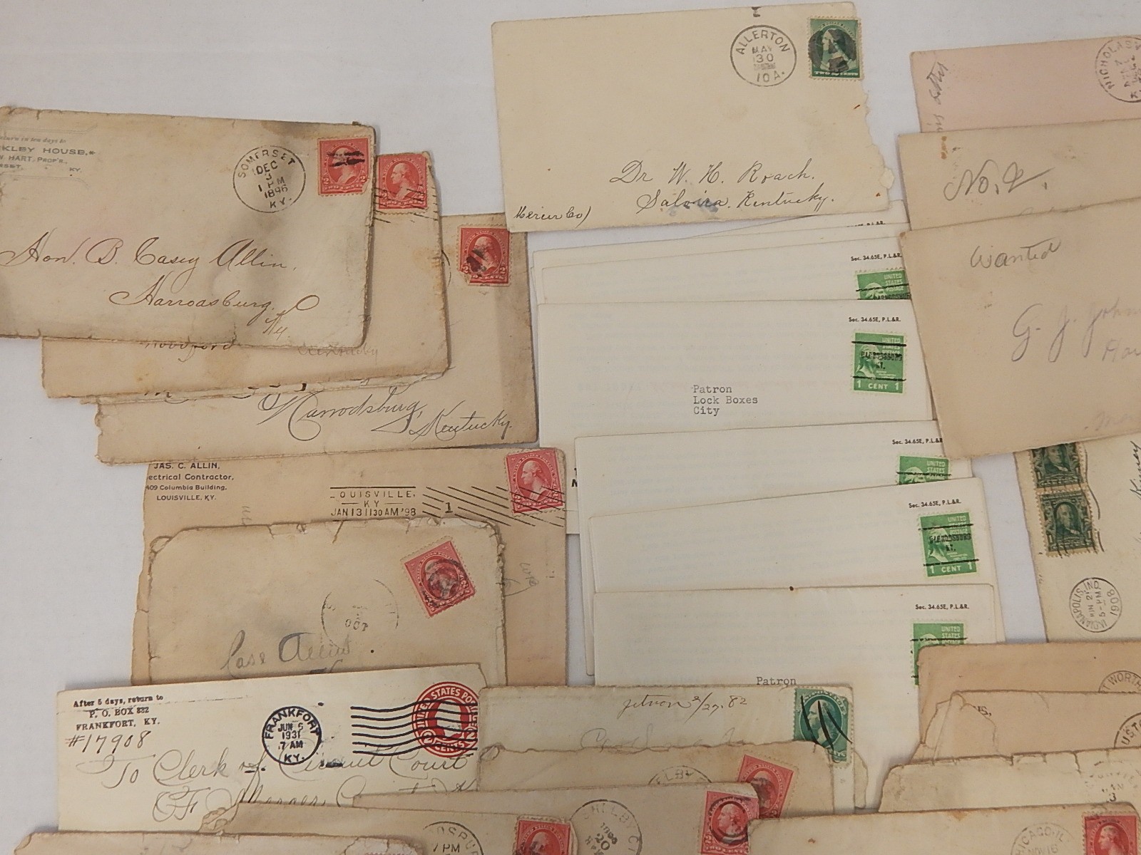 1800s and 1900s Envelopes with Posted Stamps