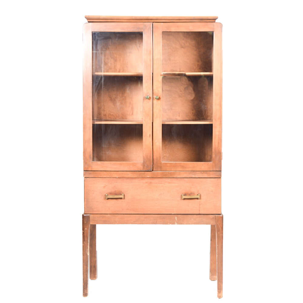 Vintage Maple China Cabinet
