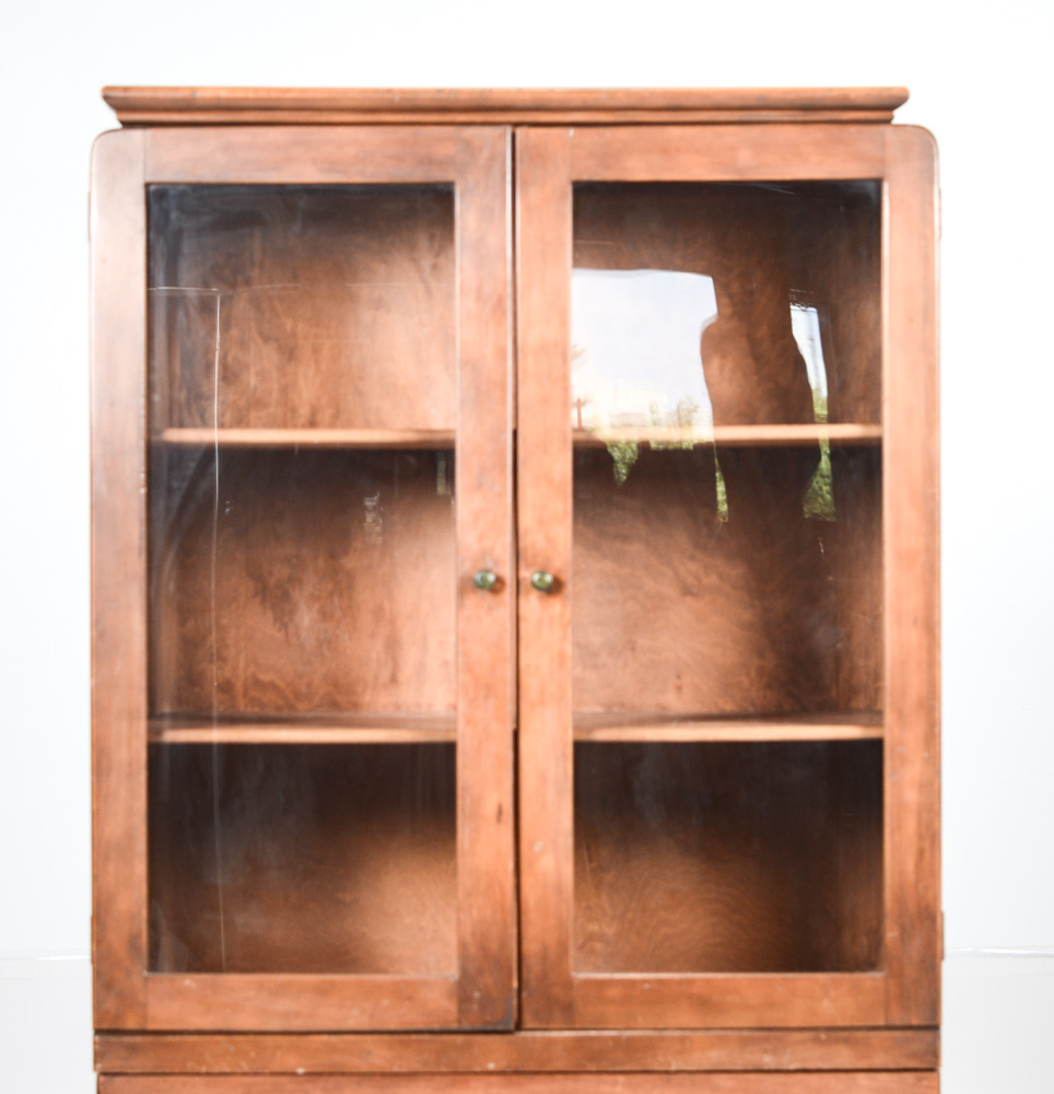 Vintage Maple China Cabinet