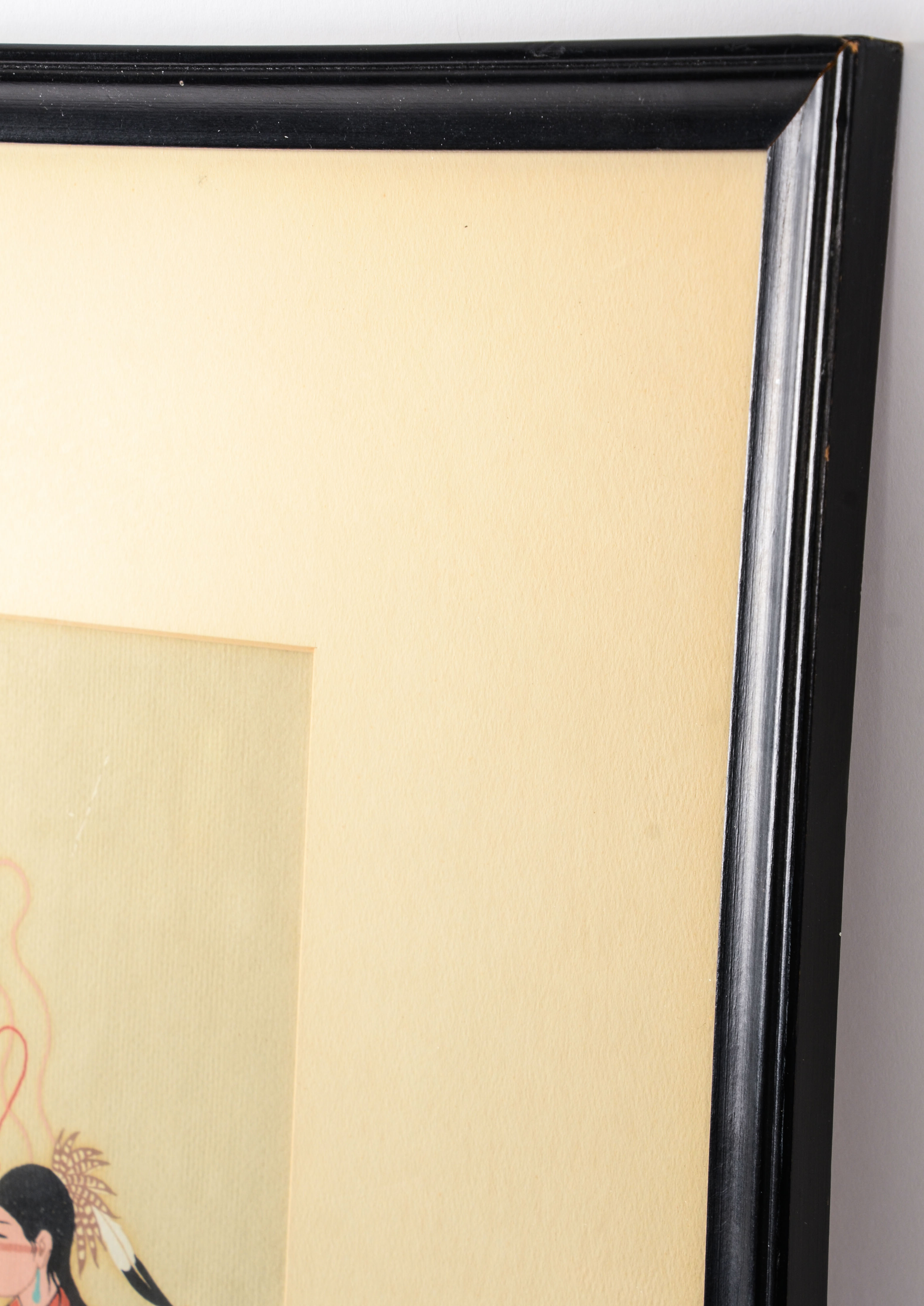 Harrison Begay Gouache Painting "Navajo Feather Dancers"