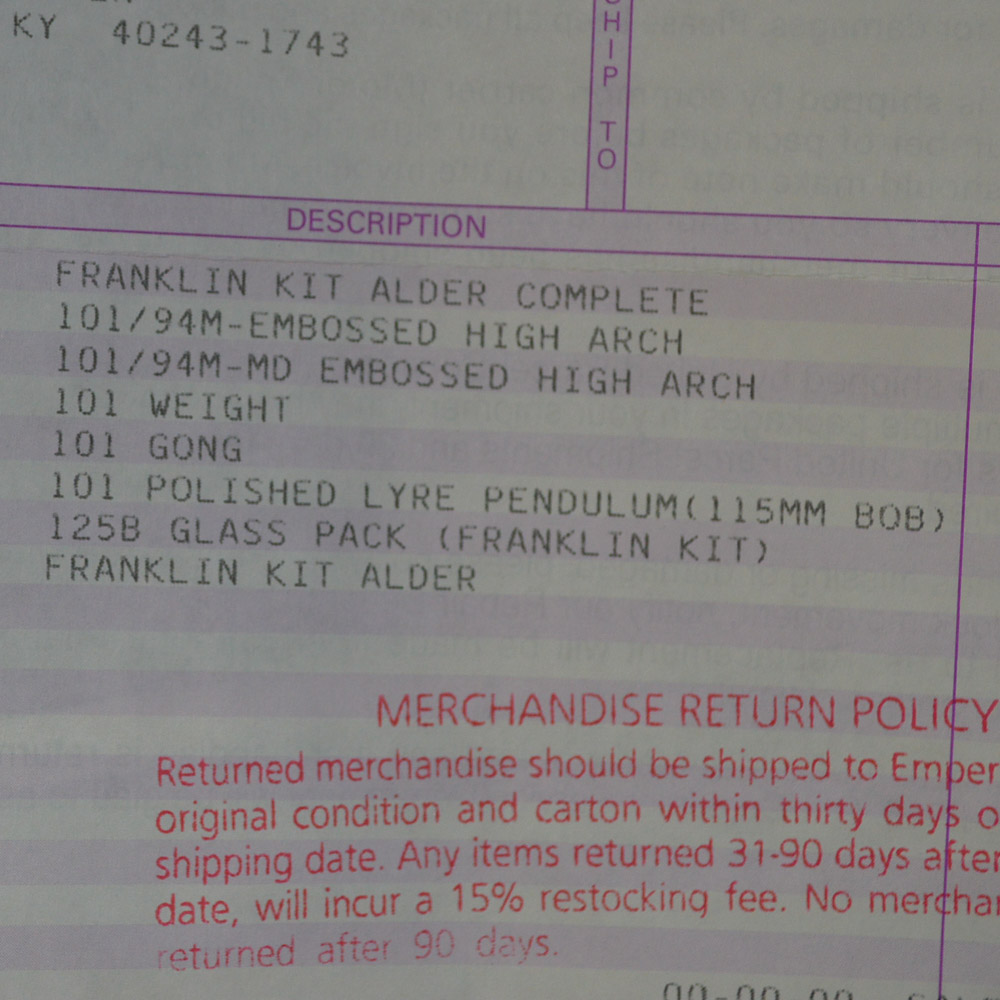 "Franklin" Emperor Grandfather Clock Kit