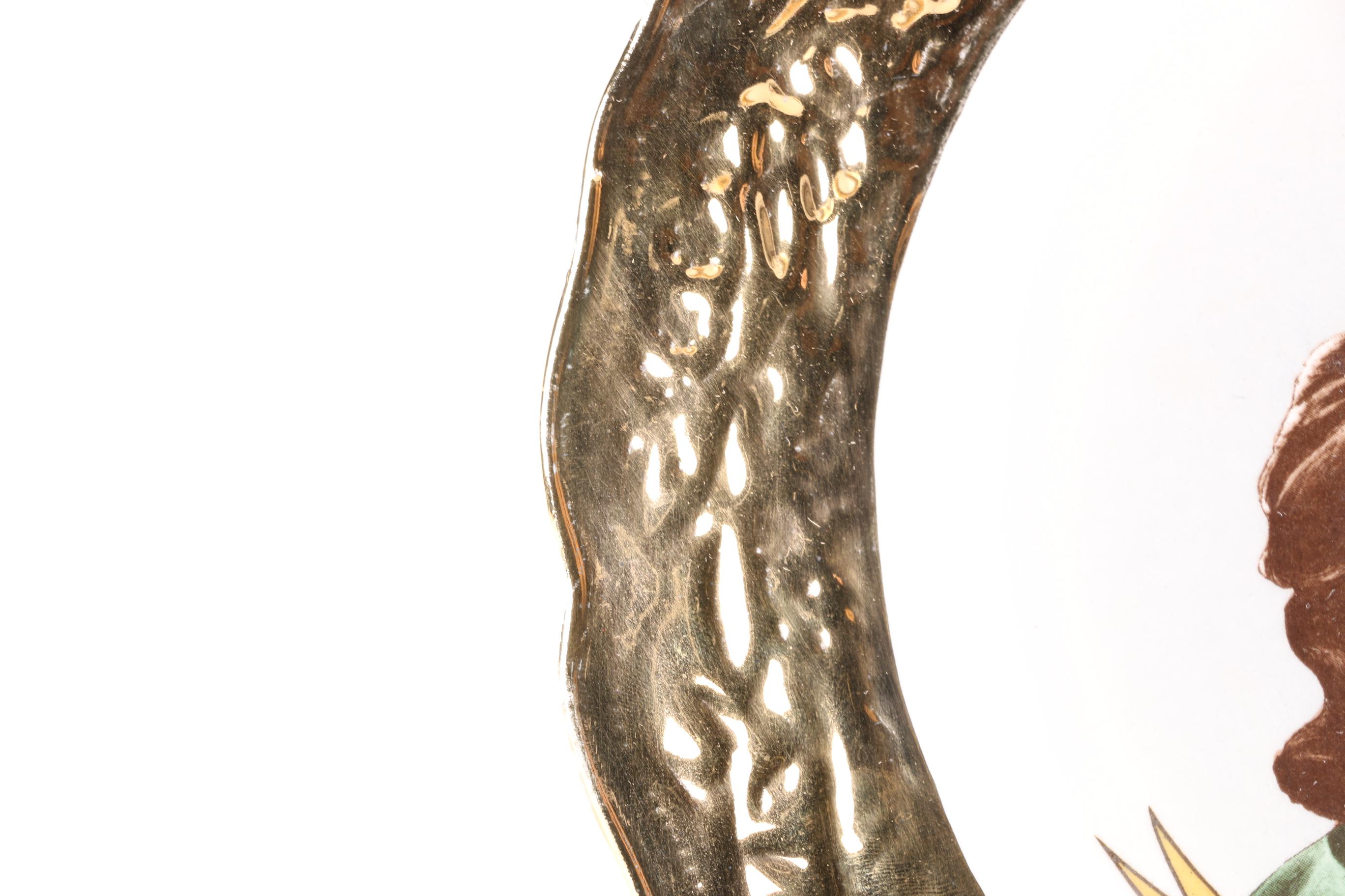 22K Gold John and Jackie Kennedy Commemorative Plate