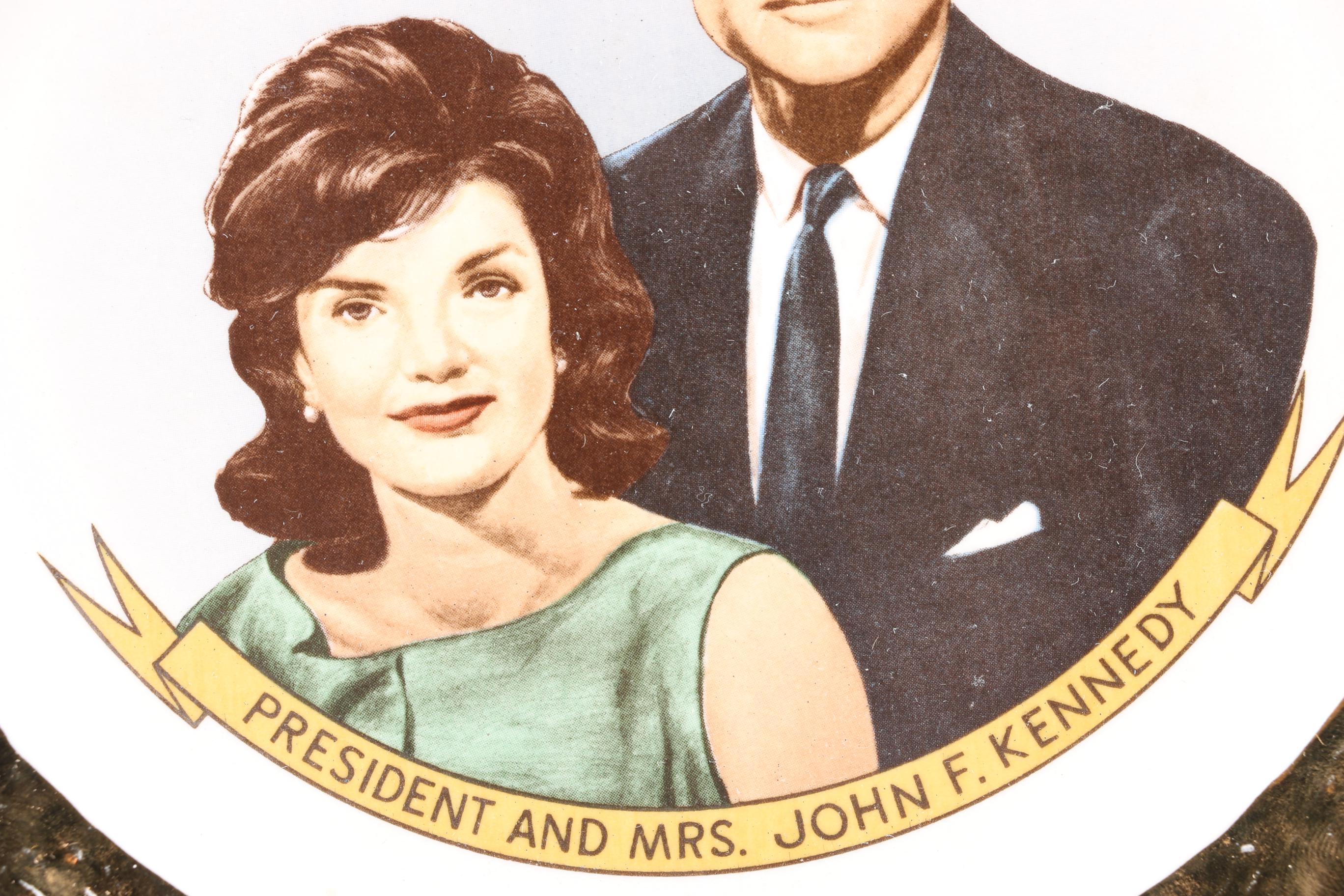 22K Gold John and Jackie Kennedy Commemorative Plate