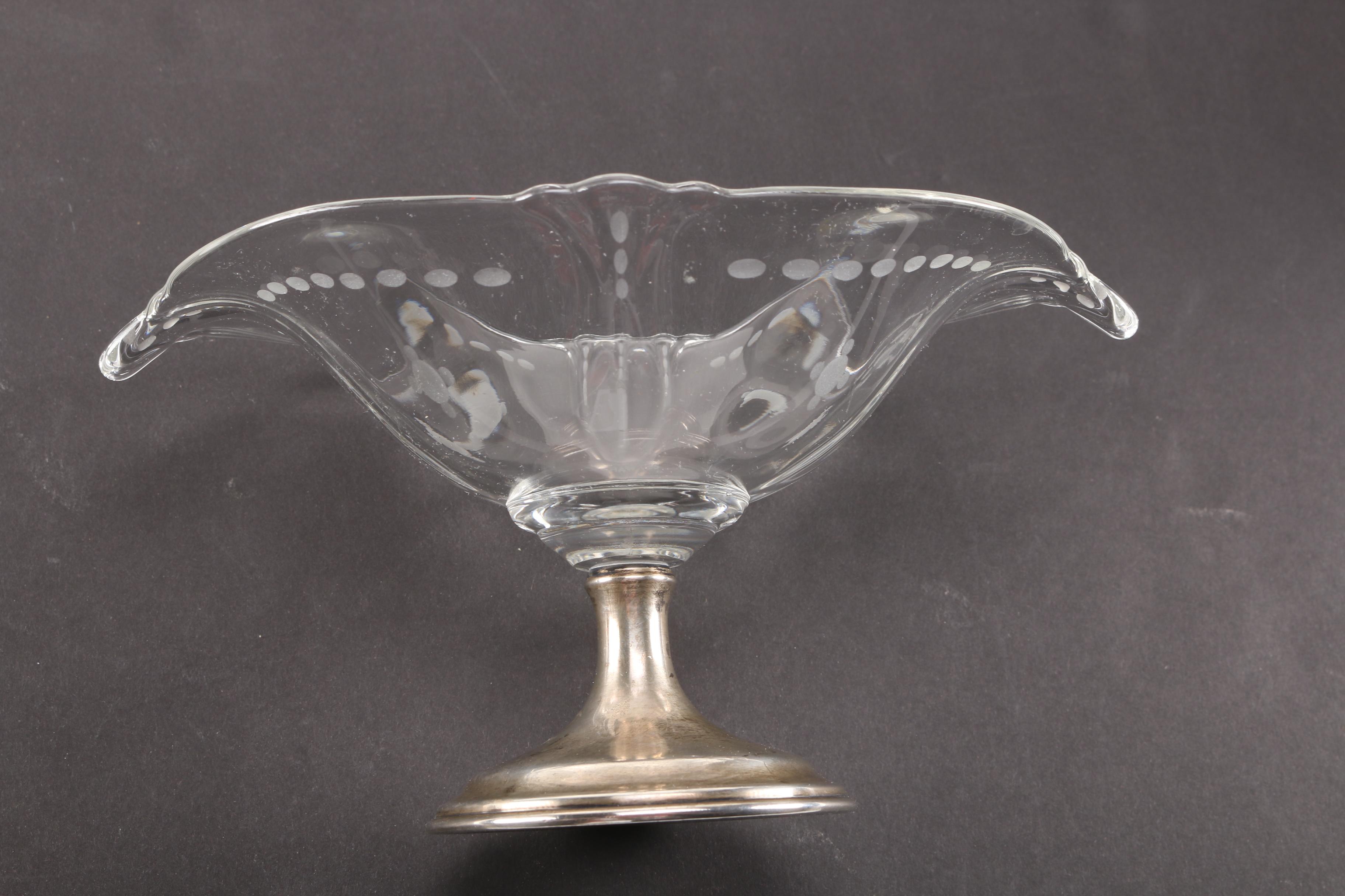 T.G. Hawkes & Co Glass Compote With Sterling Silver Pedestal