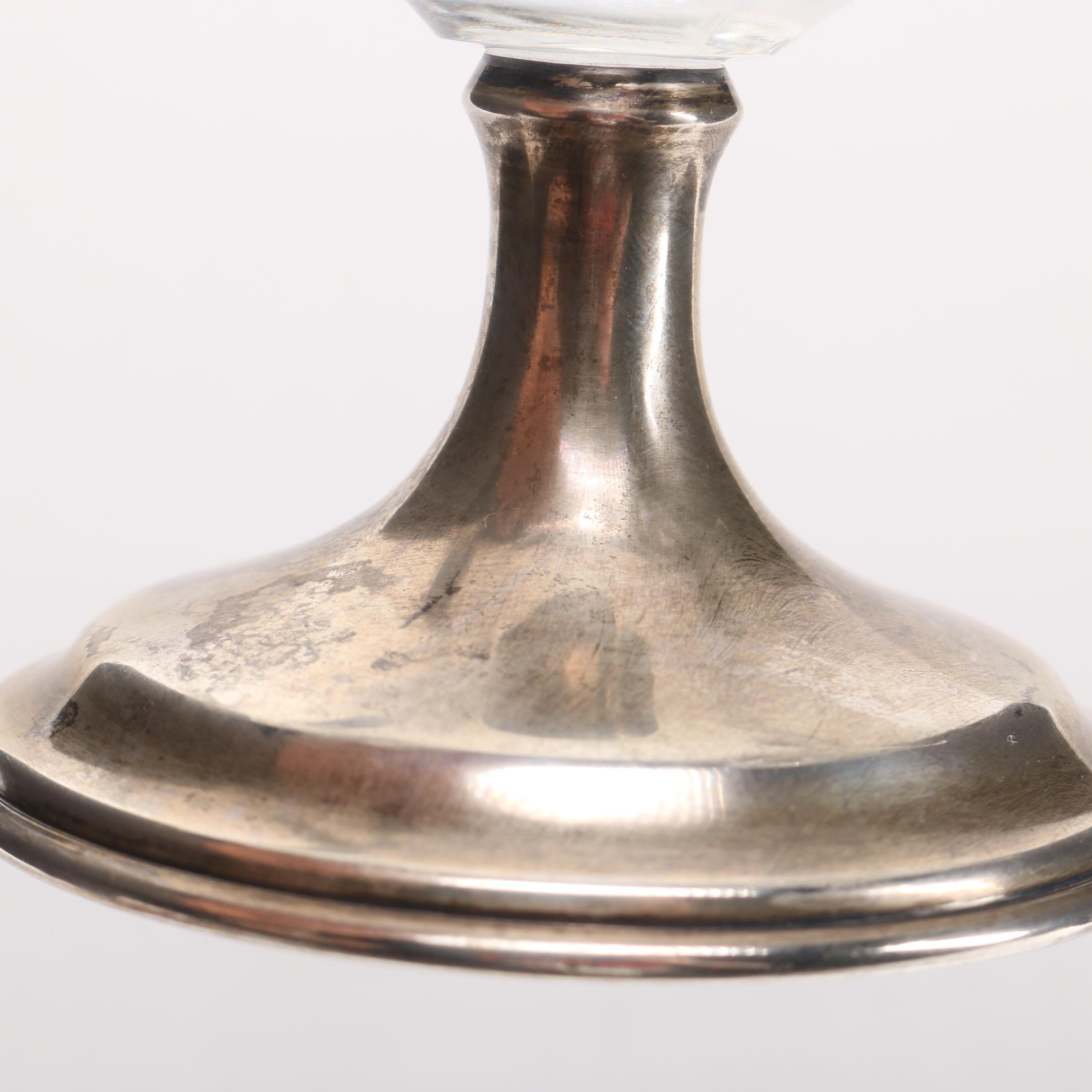 T.G. Hawkes & Co Glass Compote With Sterling Silver Pedestal