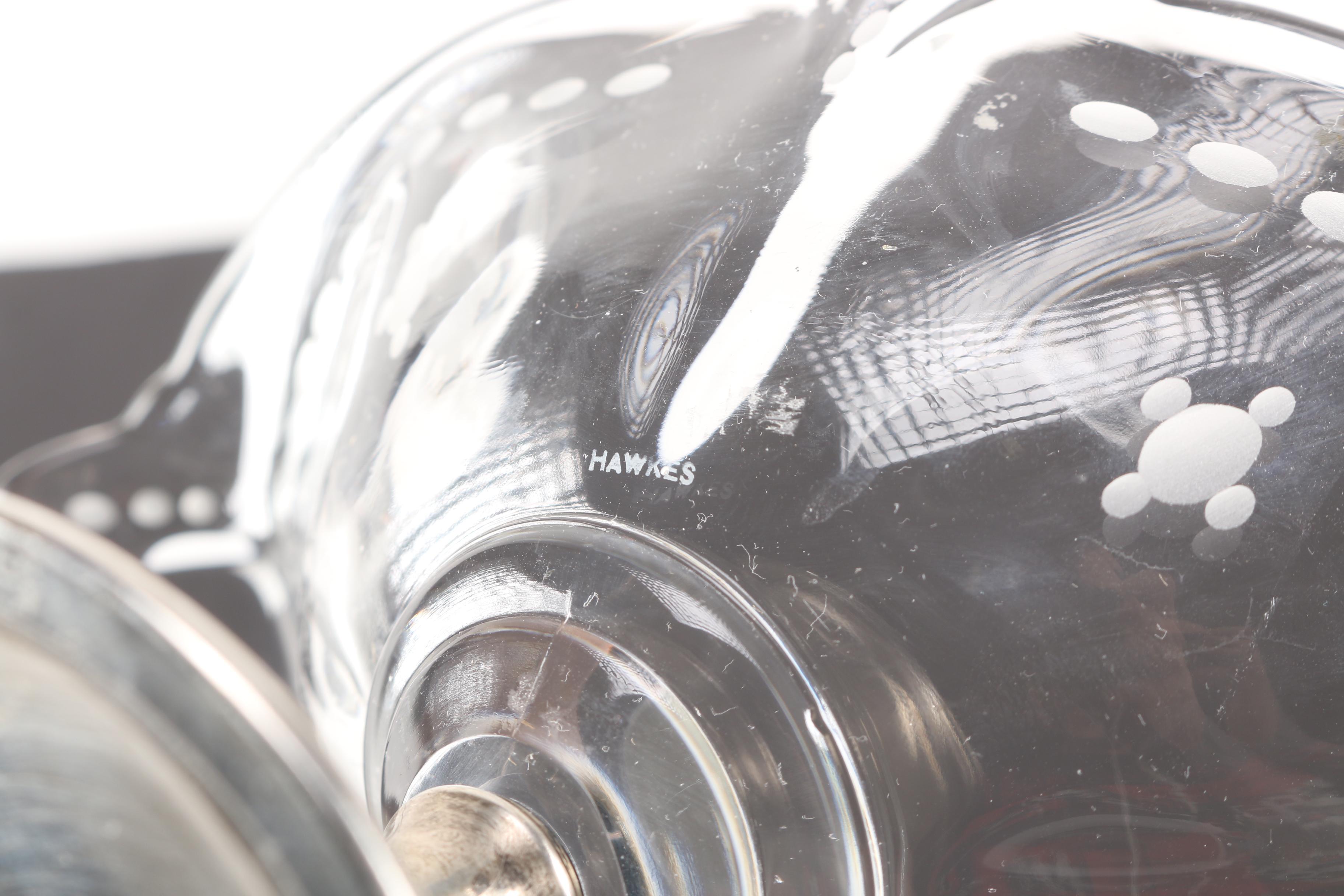 T.G. Hawkes & Co Glass Compote With Sterling Silver Pedestal