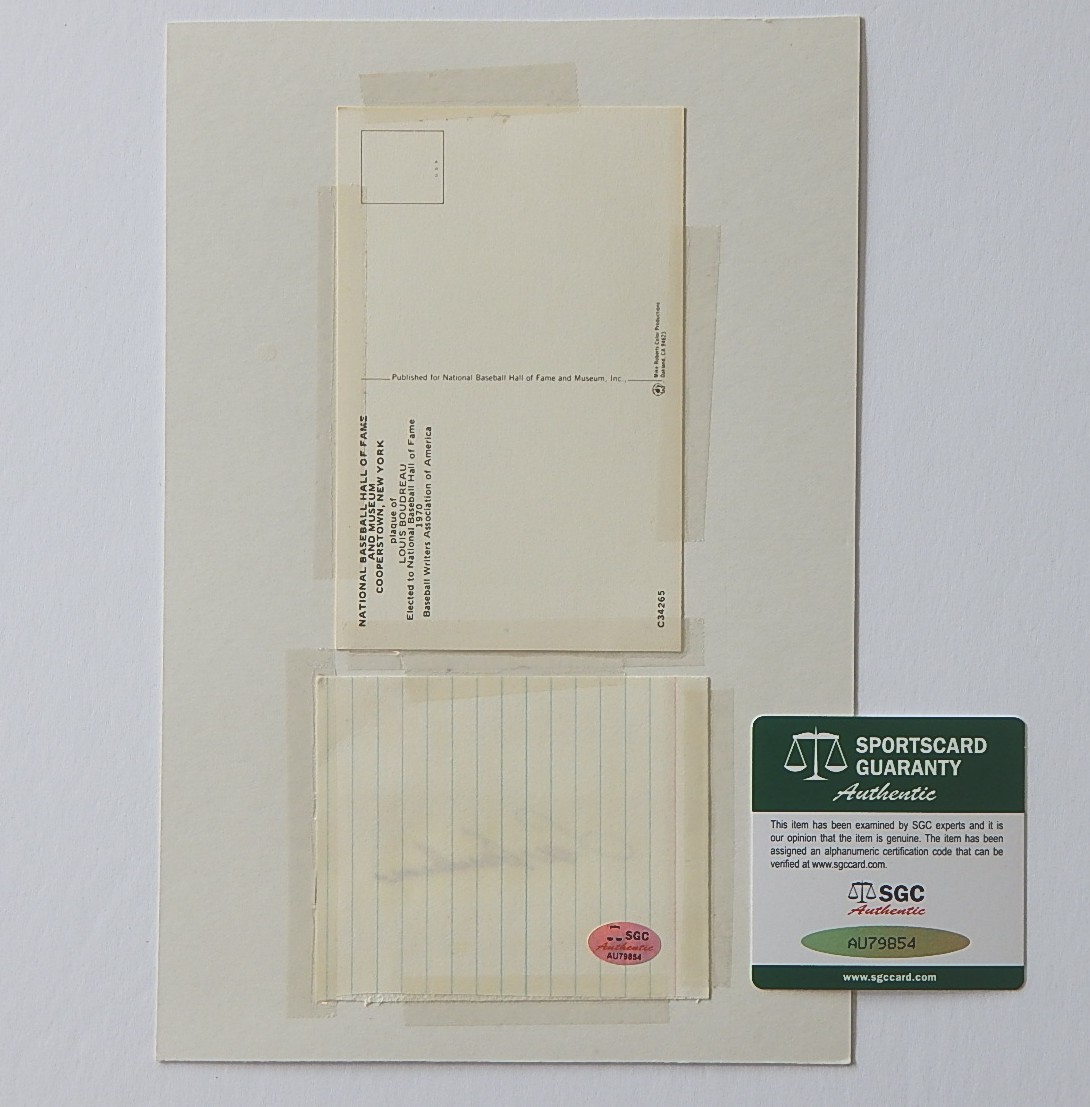 MLB Louis Boudreau Hall of Fame Card and Signature SGC COA
