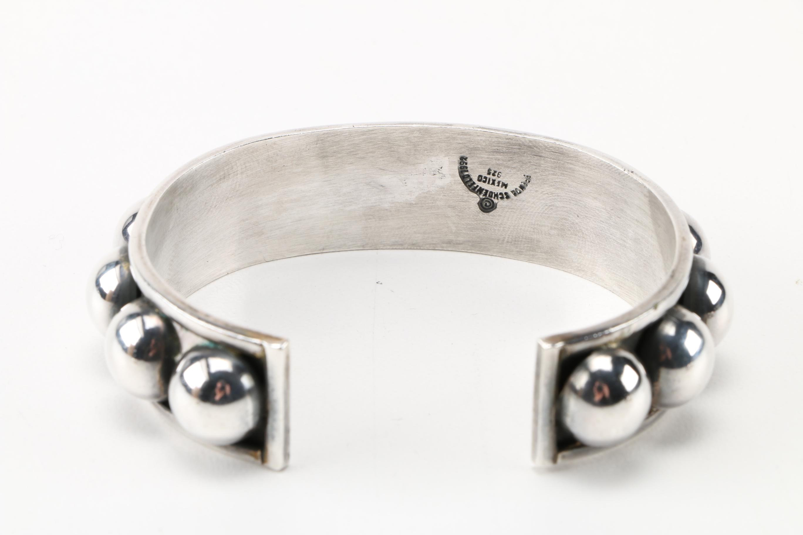 Sterling Silver Cuff and Earrings