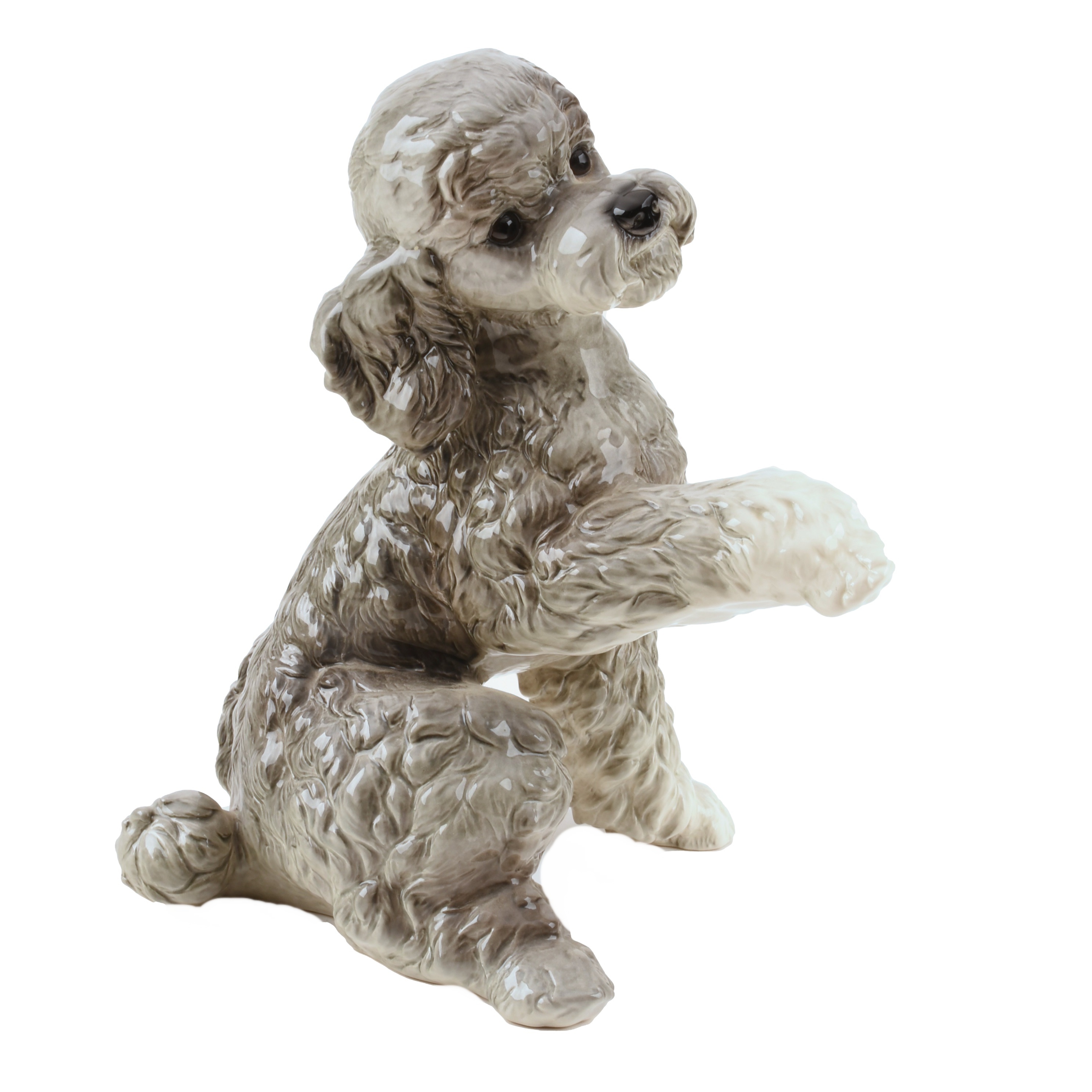 Rare Large Goebel Porcelain Seated Poodle Figure, W. Germany