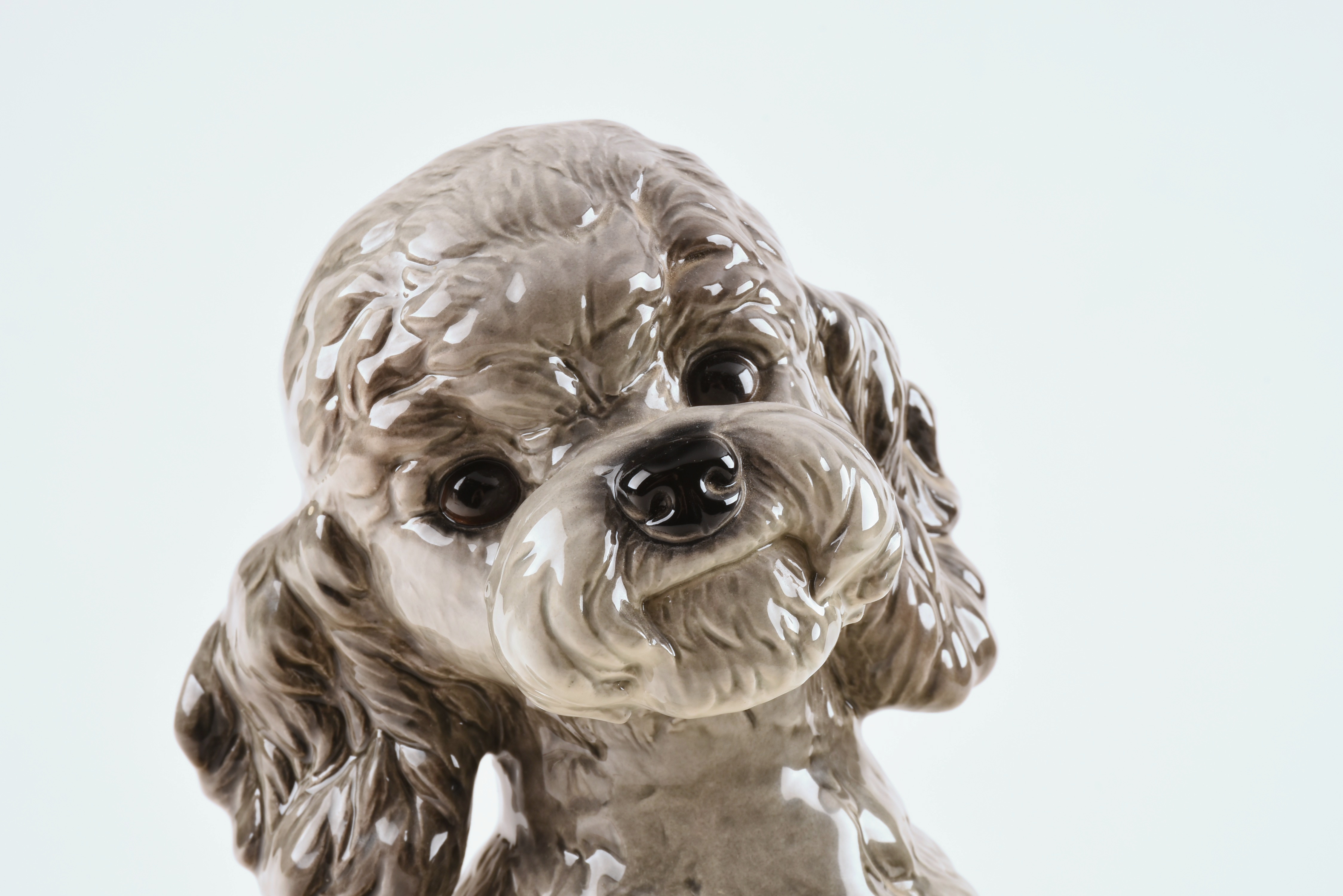 Rare Large Goebel Porcelain Seated Poodle Figure, W. Germany