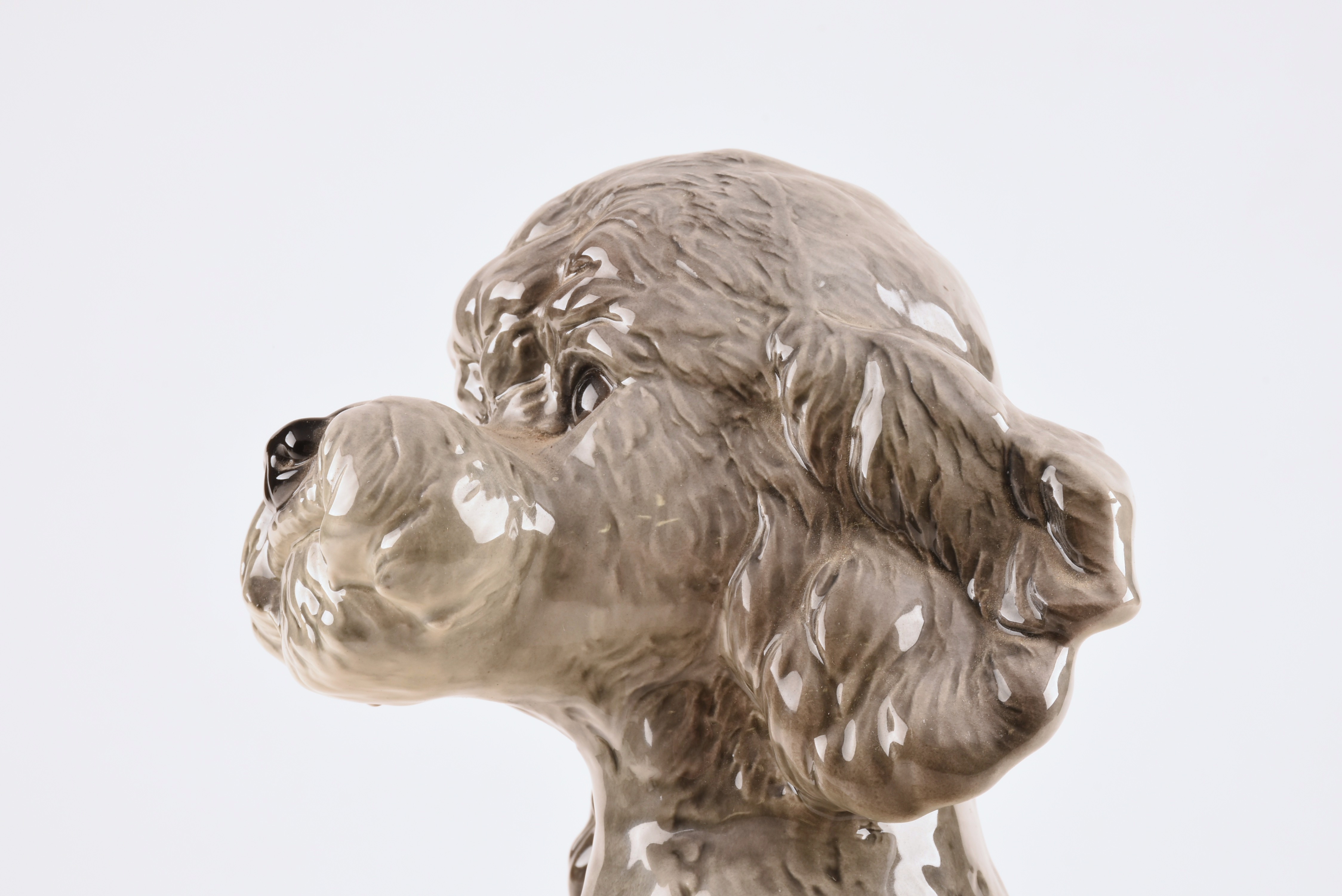 Rare Large Goebel Porcelain Seated Poodle Figure, W. Germany