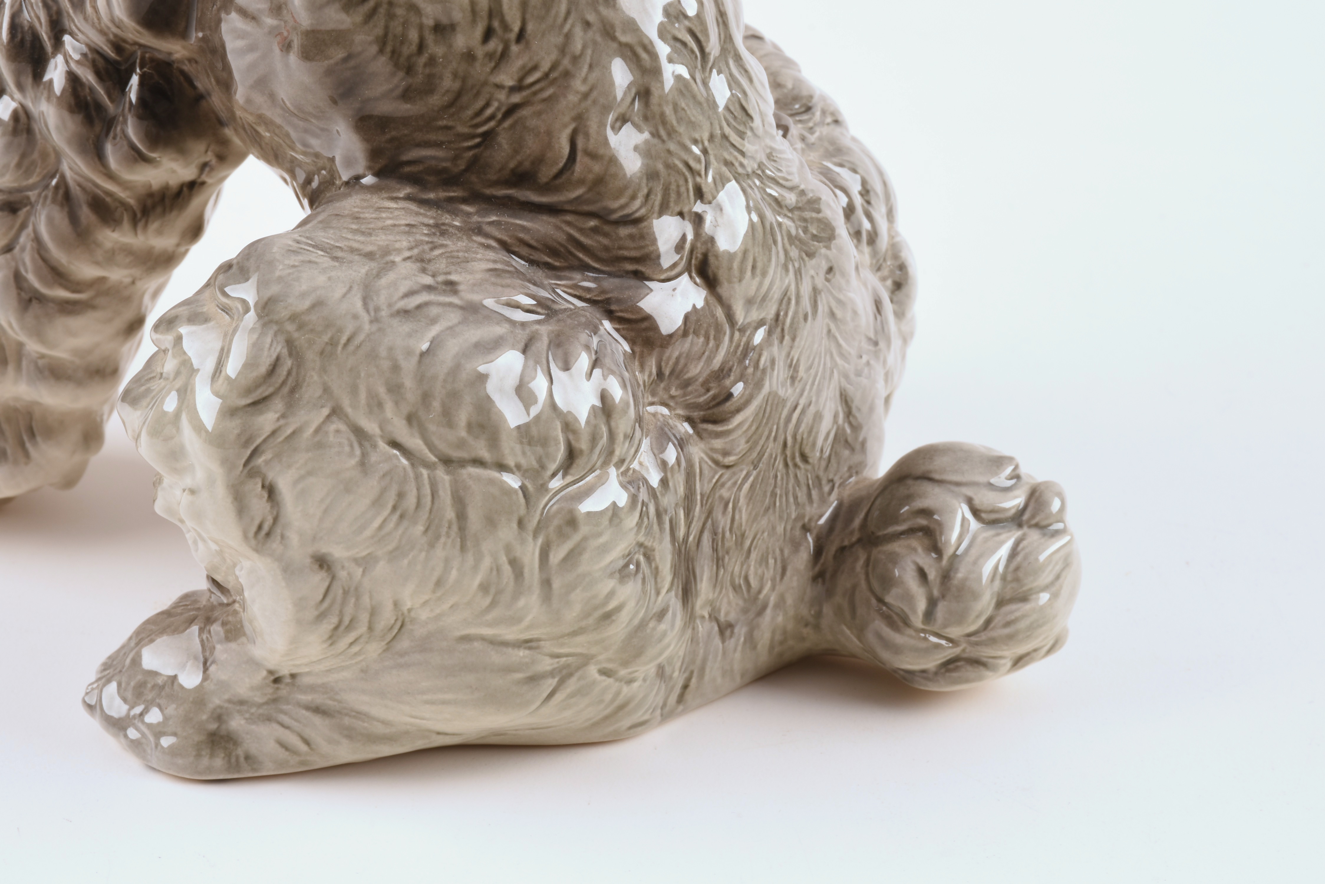 Rare Large Goebel Porcelain Seated Poodle Figure, W. Germany